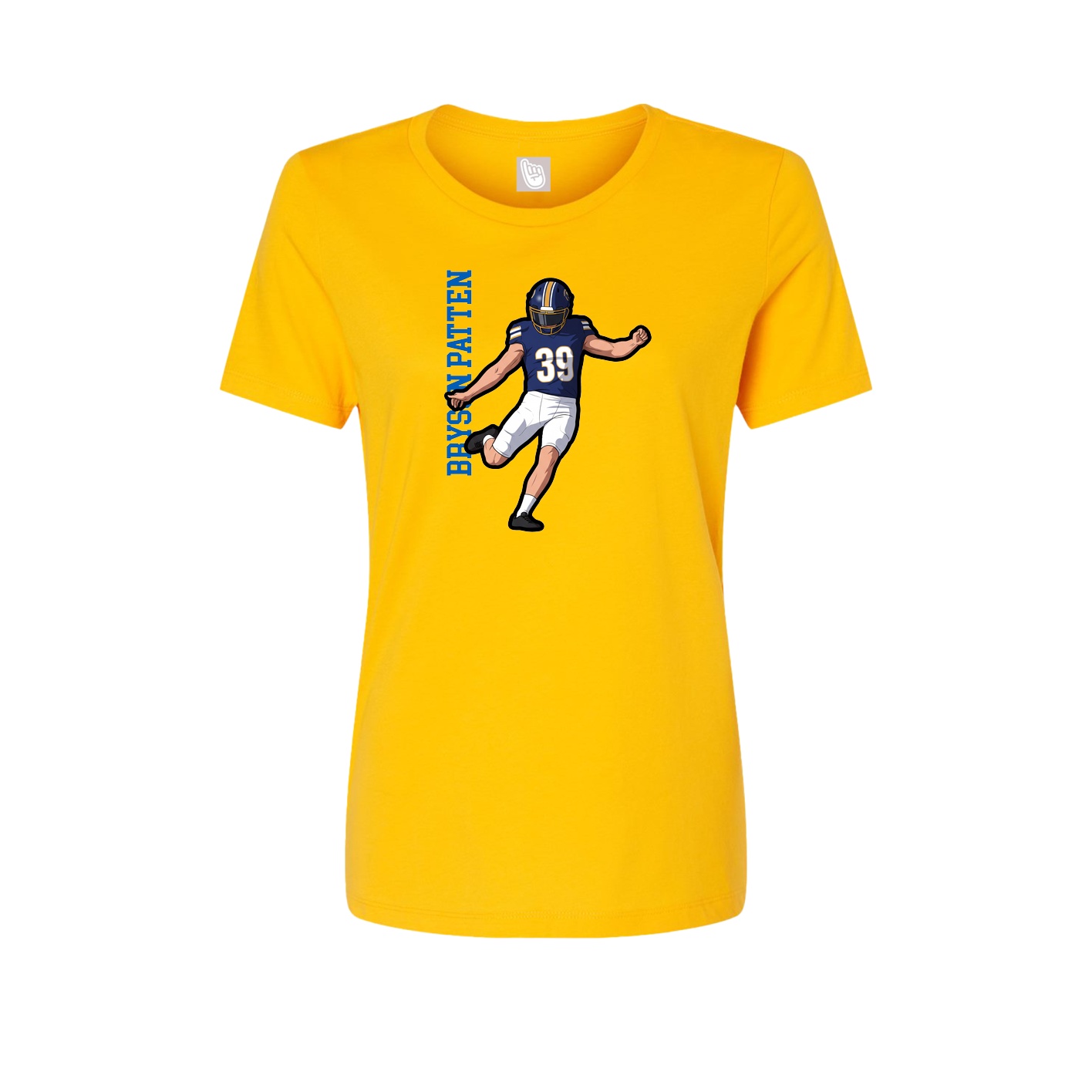 Fitted Women's Tee — Name Vertical in Gold