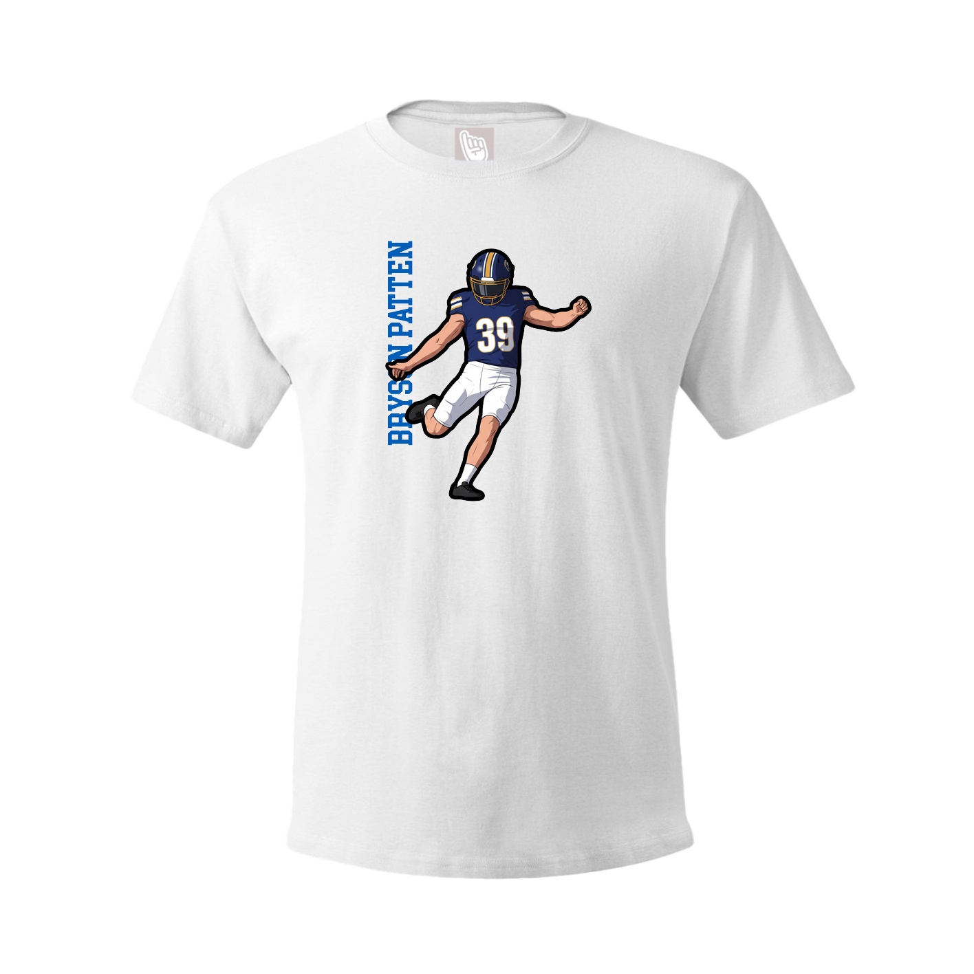 Youth Tee — Name Vertical in White