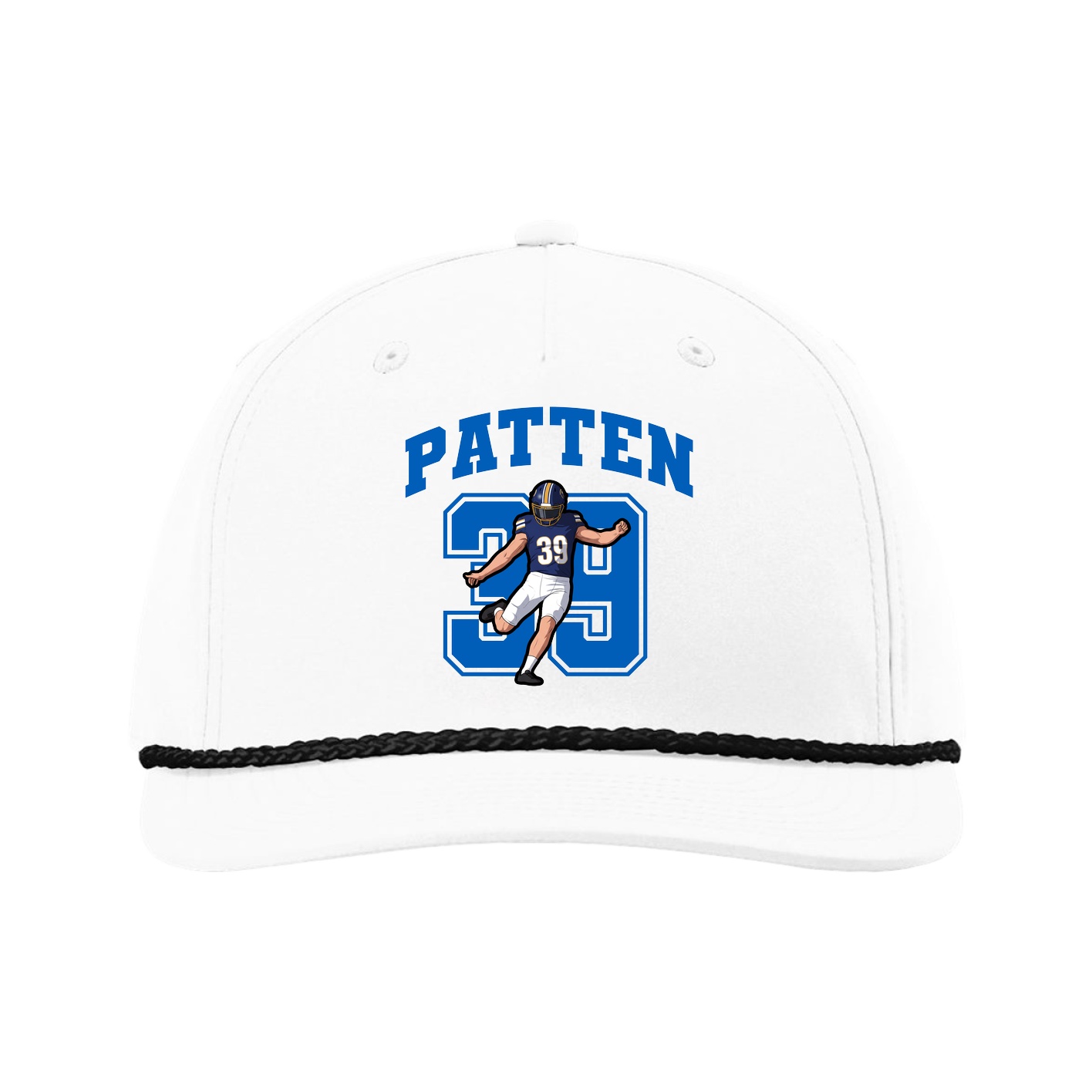 Five-Panel Classic Rope Cap — Number in White