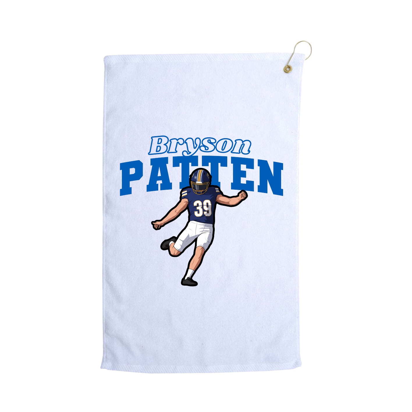 Golf Towel — Name Arch in White