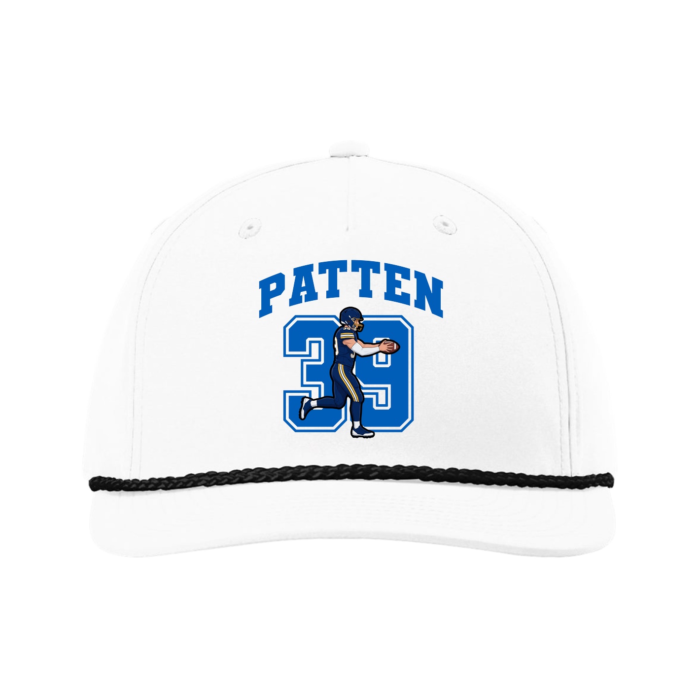 Five-Panel Classic Rope Cap — Number in White
