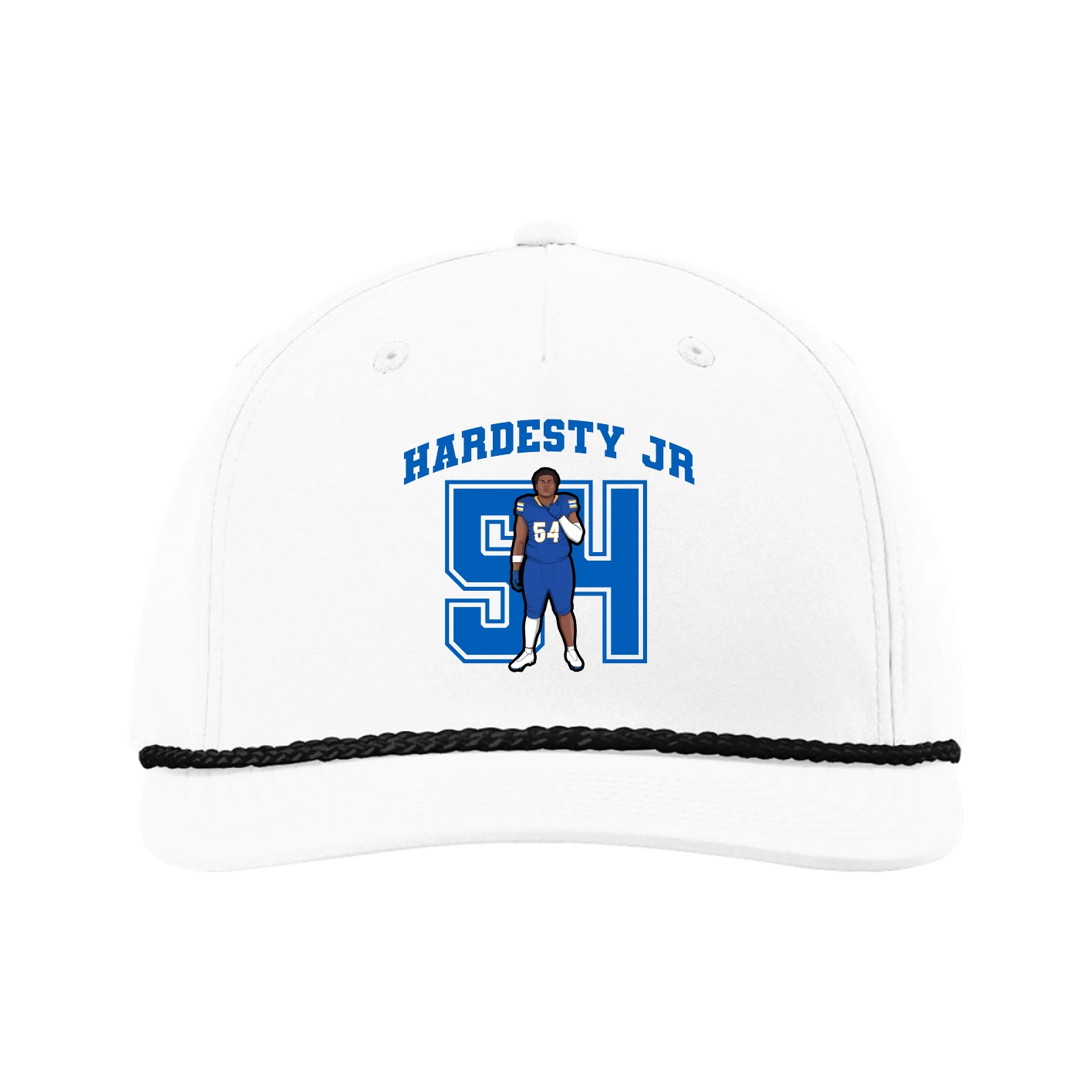 Five-Panel Classic Rope Cap — Number in White