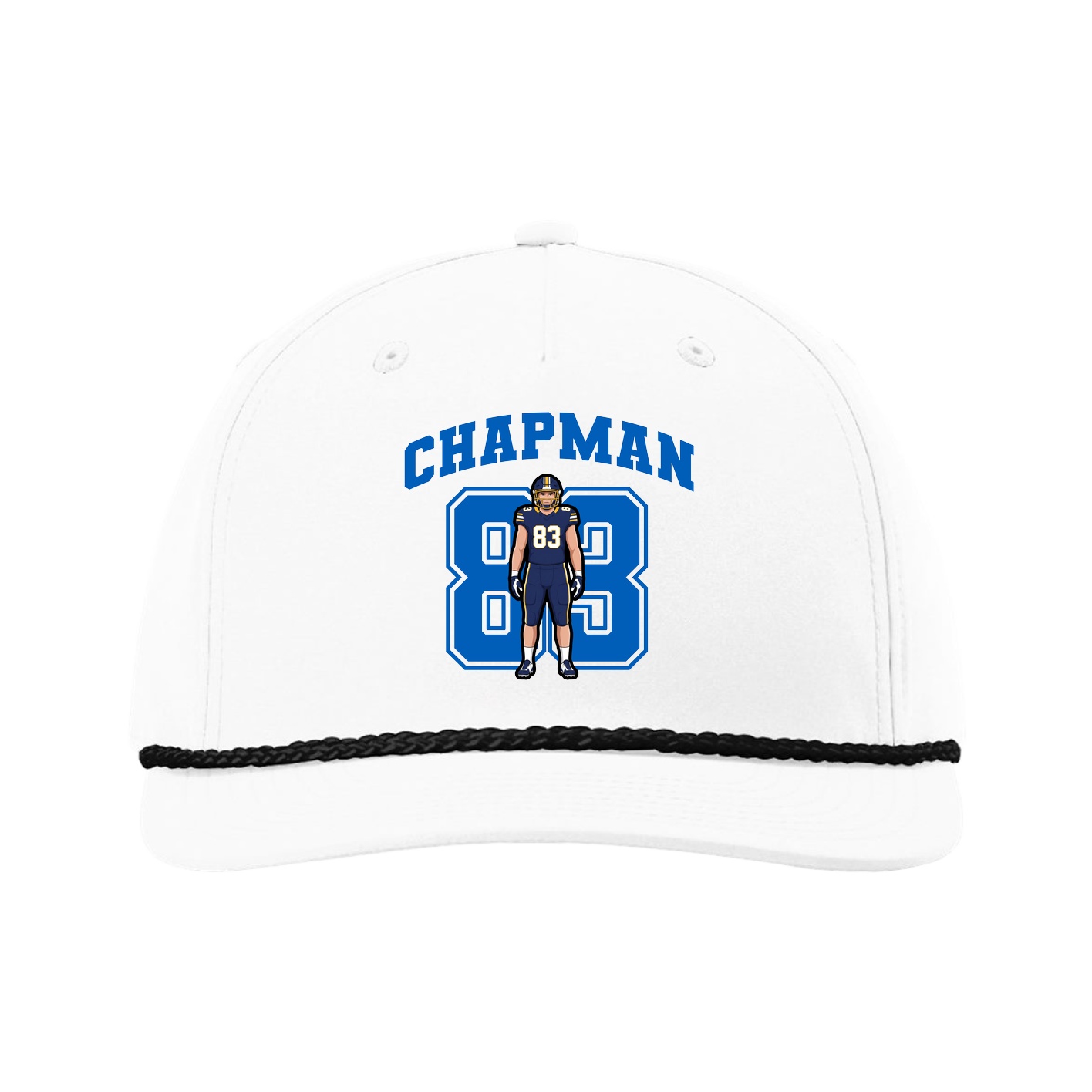 Five-Panel Classic Rope Cap — Number in White