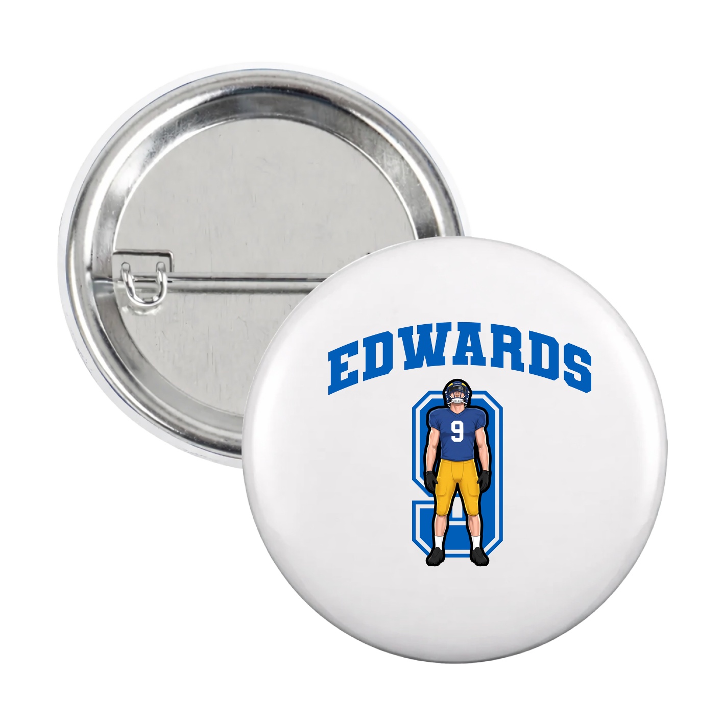 Game Day Button — Number in White