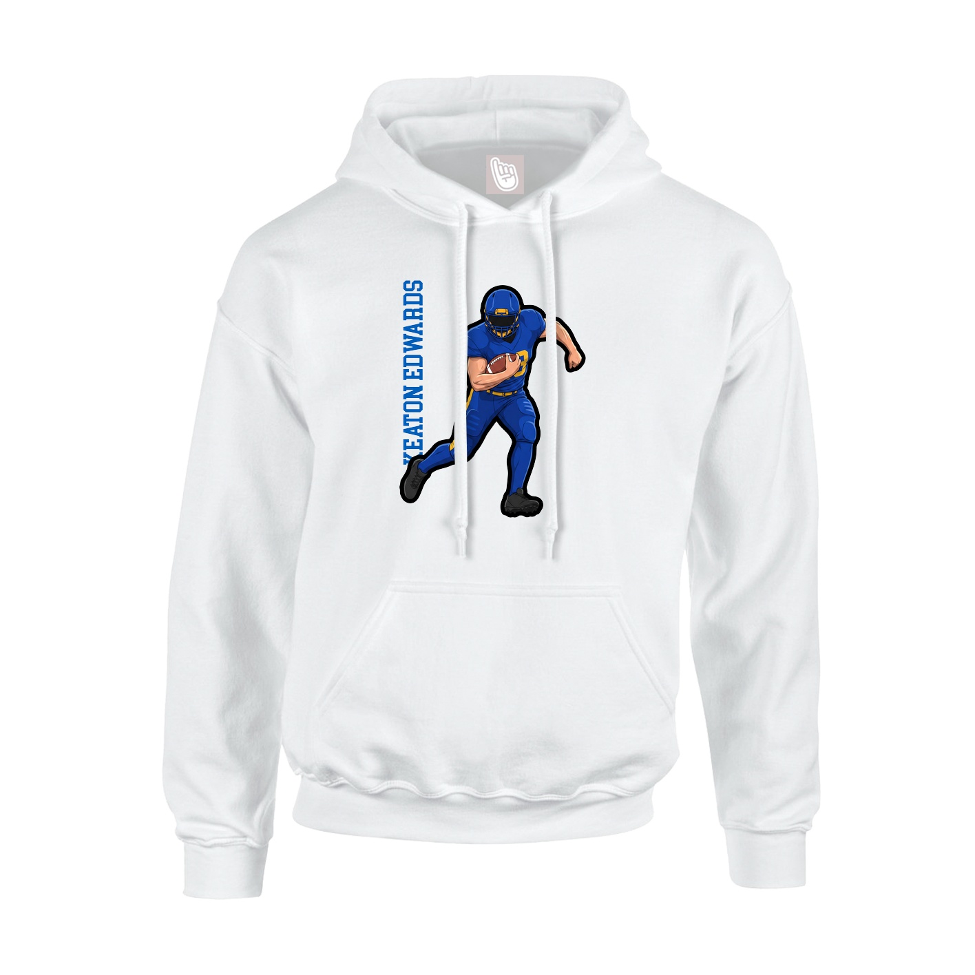 Hoodie — Name Vertical in White