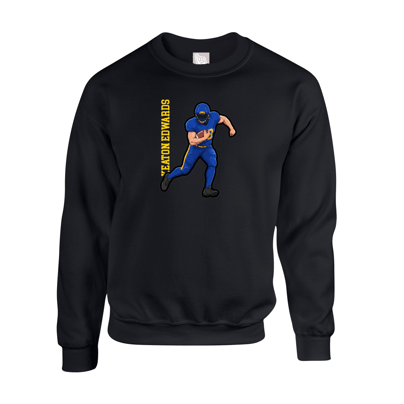 Fleece Crew — Name Vertical in Black