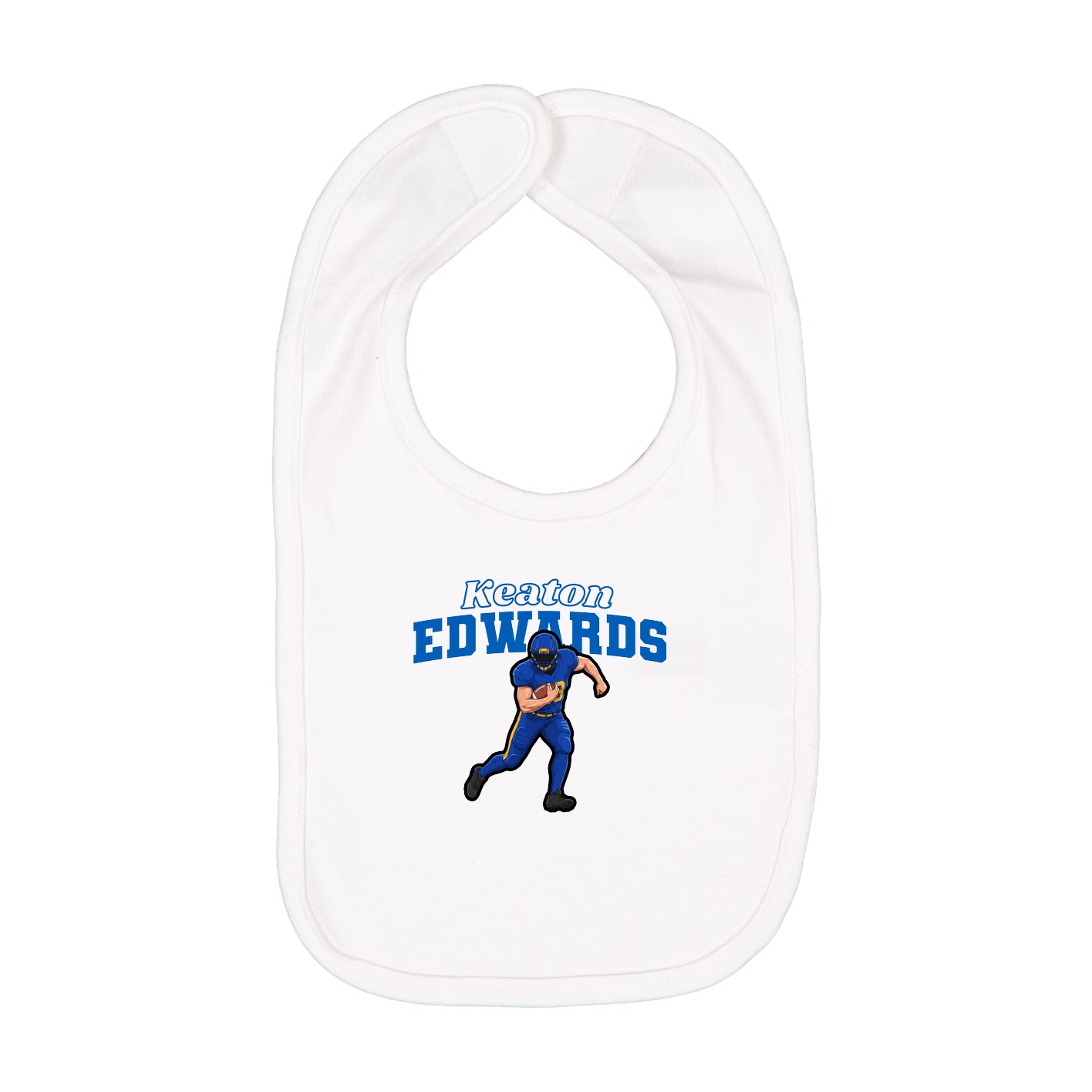 Infant Bib — Name Arch in White