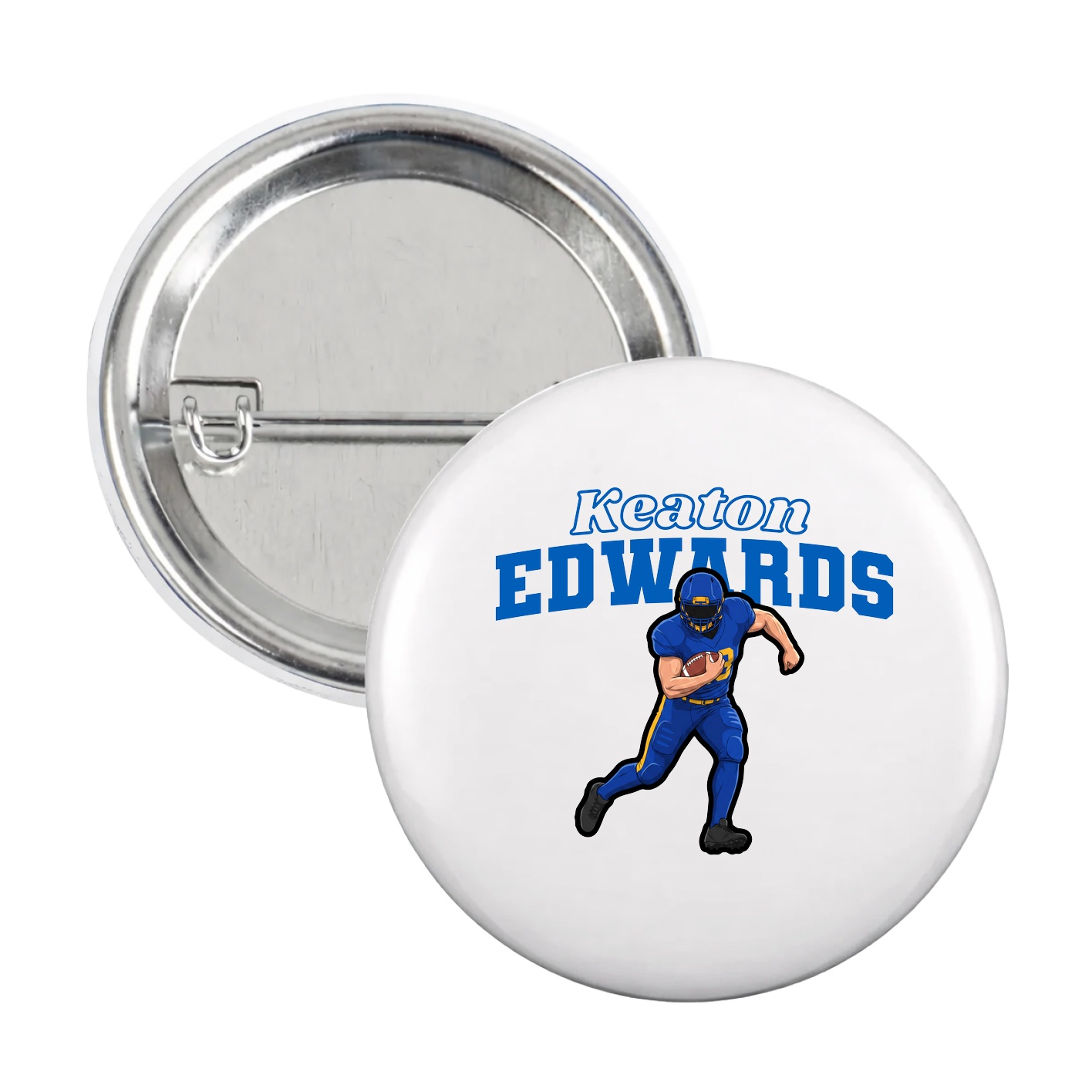 Game Day Button — Name Arch in White