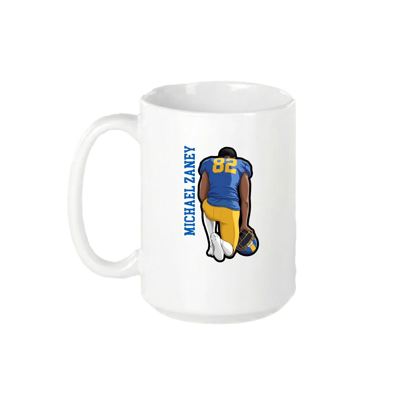 15oz Coffee Mug — Name Vertical in White