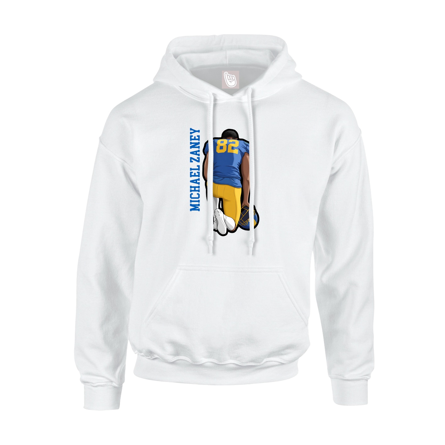 Hoodie — Name Vertical in White