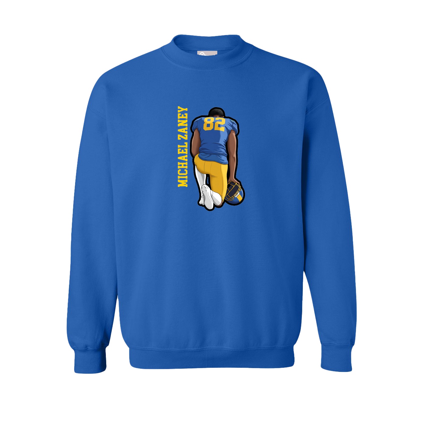 Fleece Crew — Name Vertical in Royal