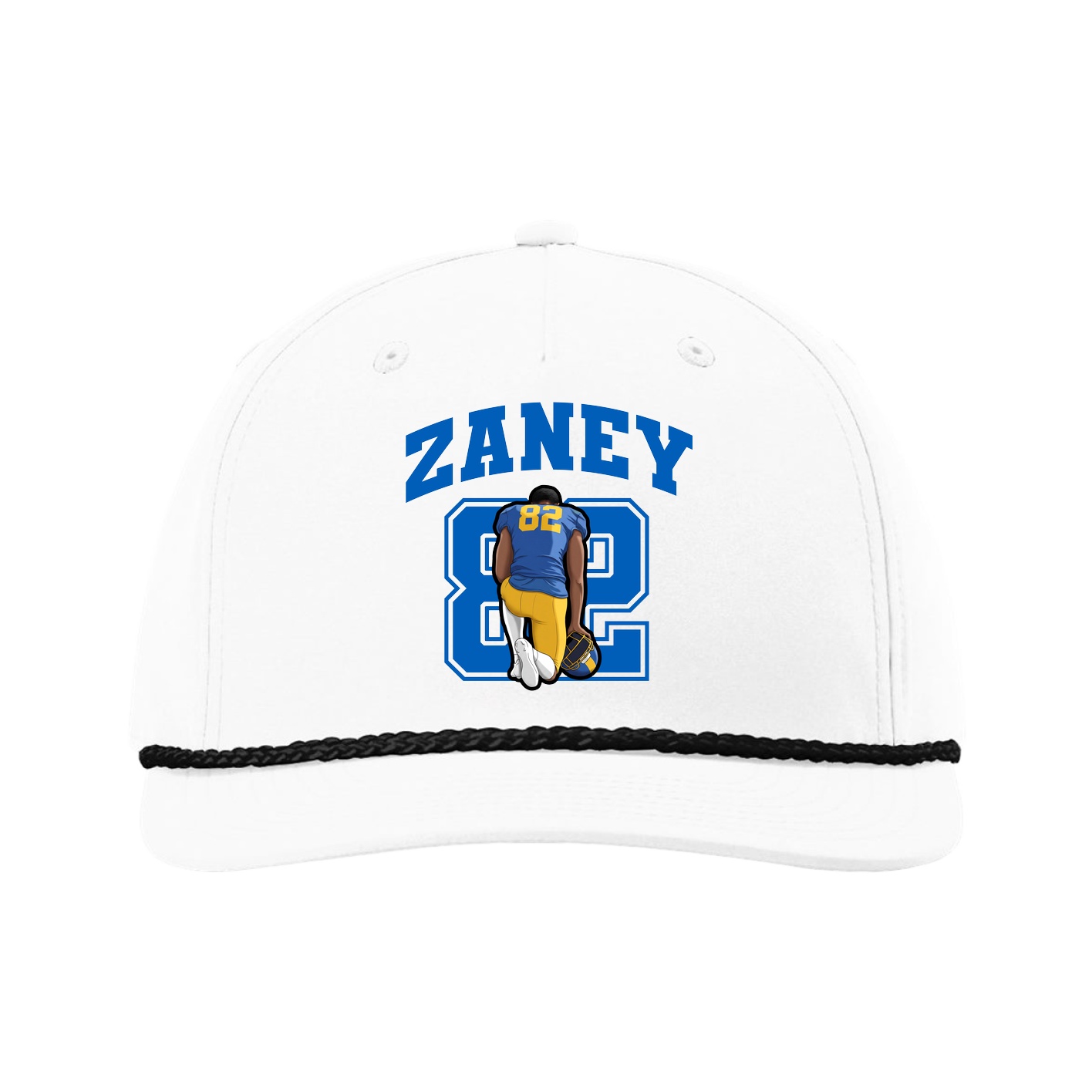 Five-Panel Classic Rope Cap — Number in White