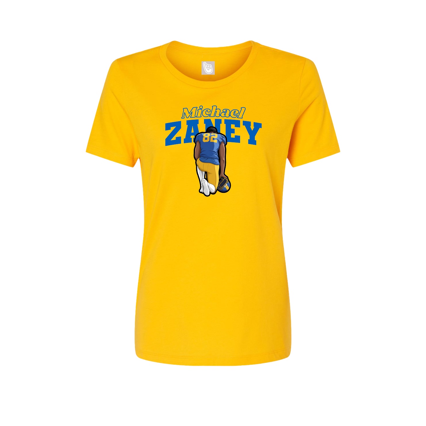 Fitted Women's Tee — Name Arch in Gold