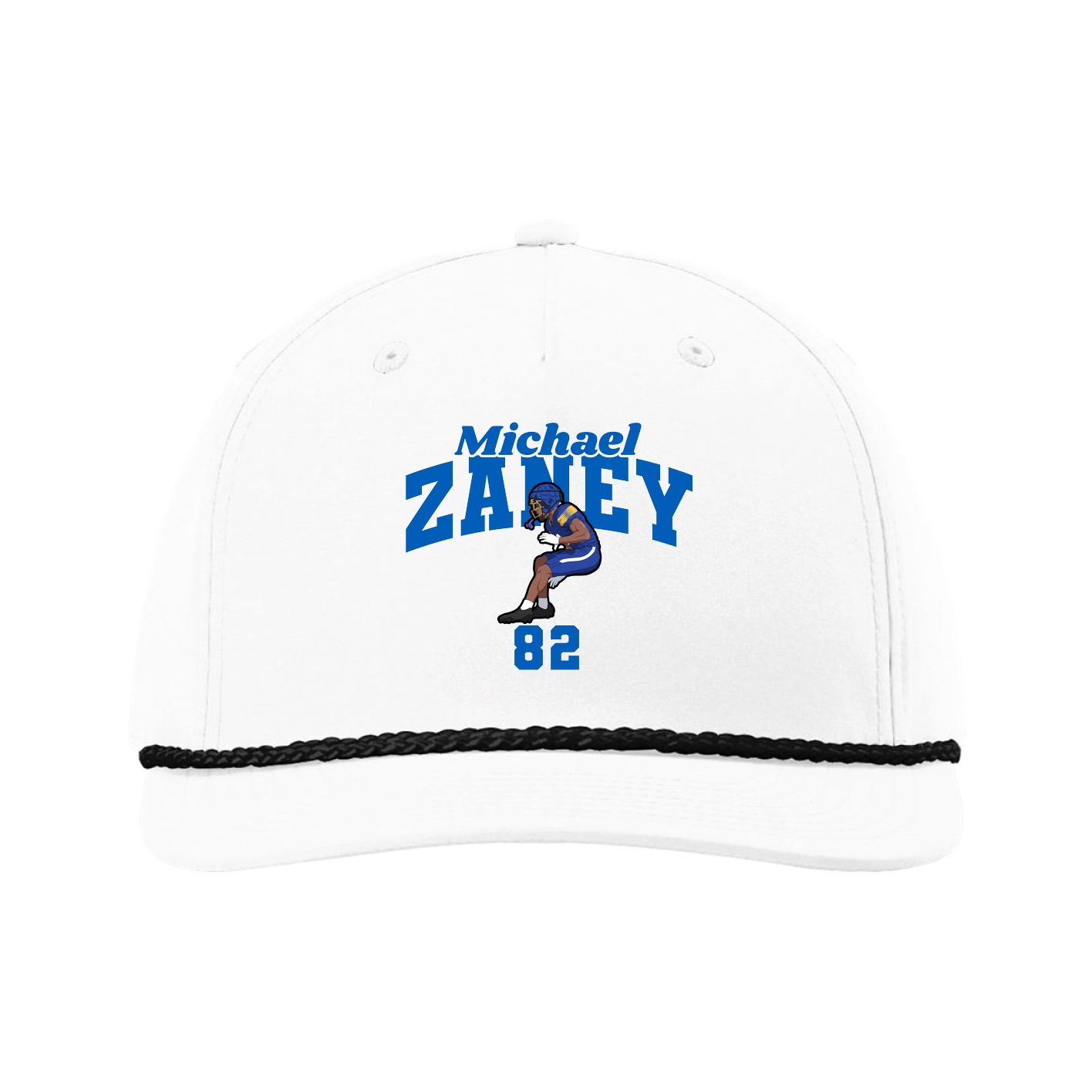 Five-Panel Classic Rope Cap — Signature Arch in White