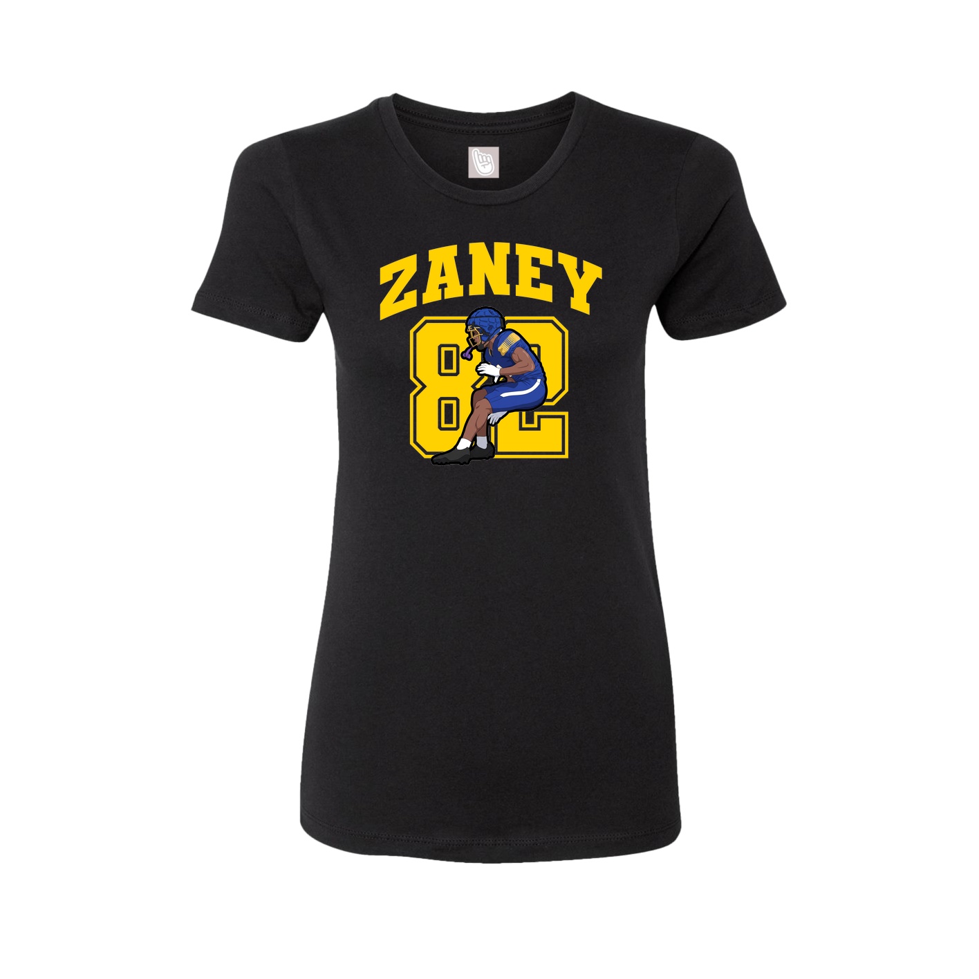 Fitted Women's Tee — Number in Black
