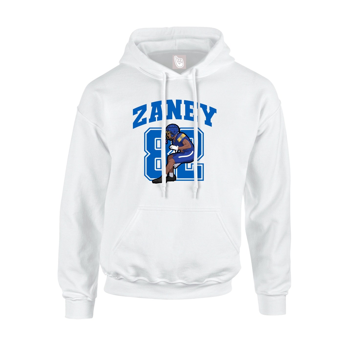 Youth Hoodie — Number in White