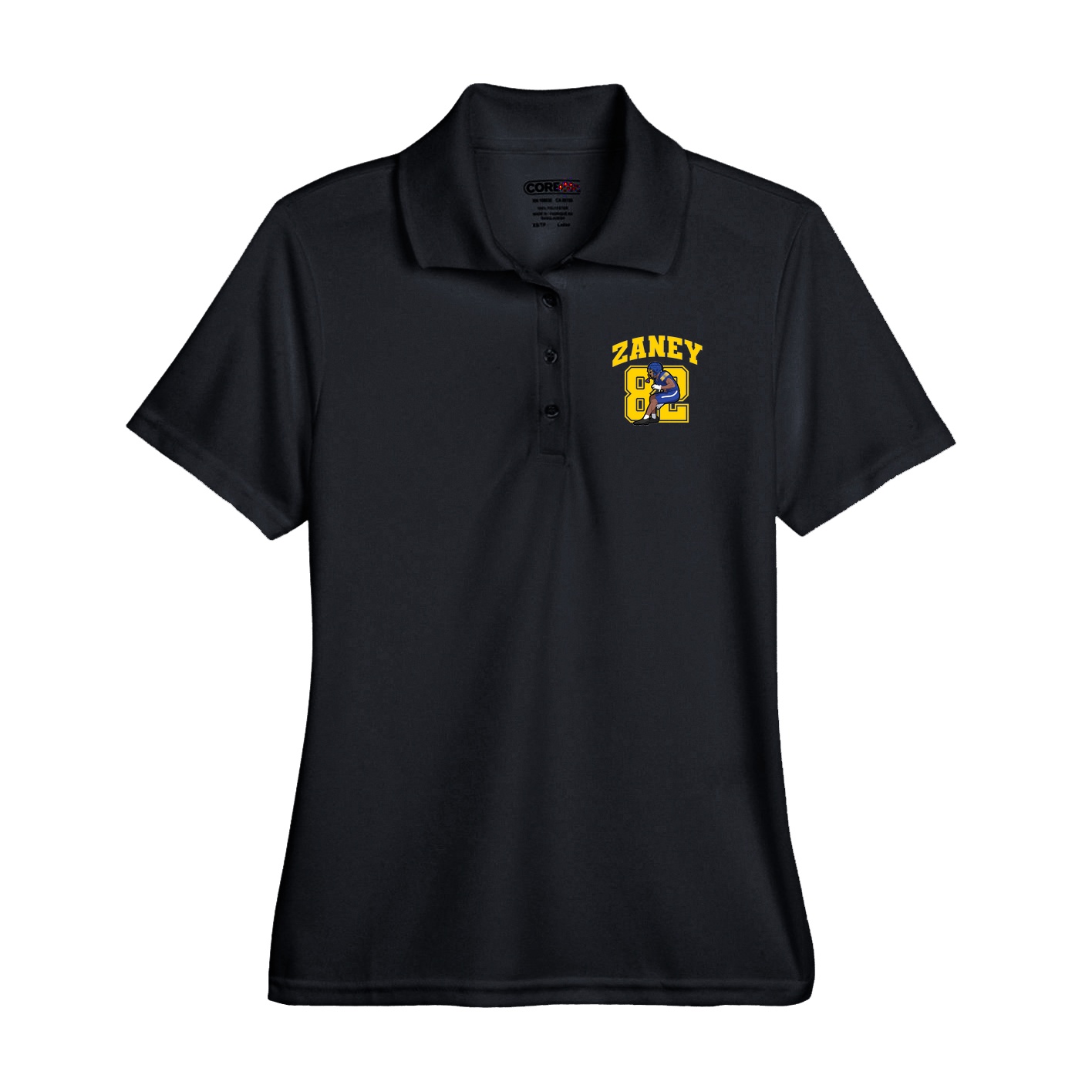 Performance Polo — Number in Black