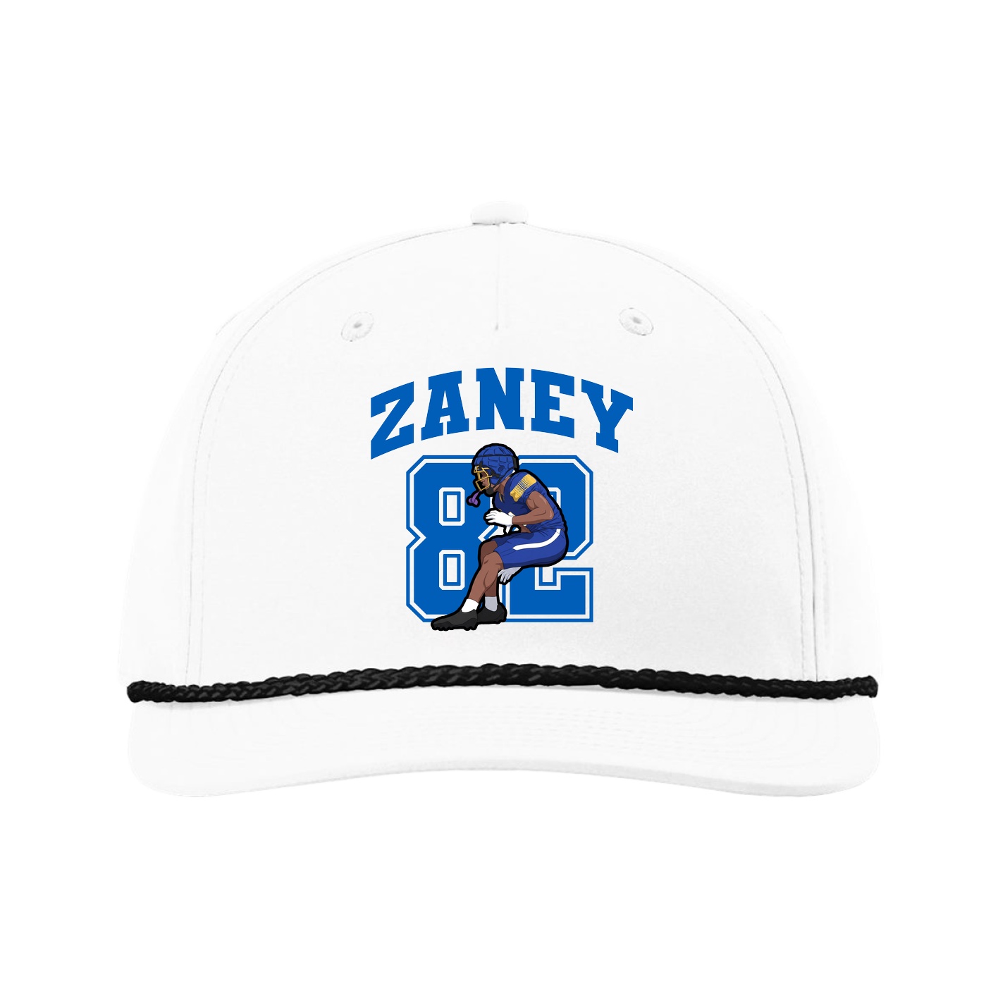 Five-Panel Classic Rope Cap — Number in White