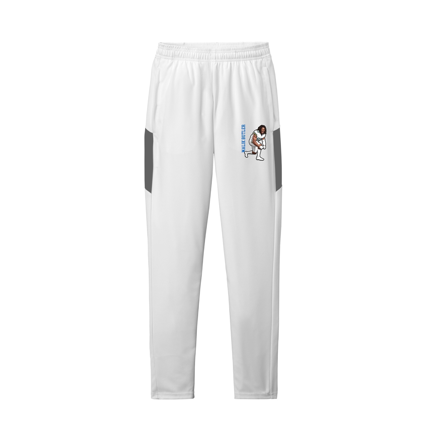 Team Travel Pant — Name Vertical in White/Grey