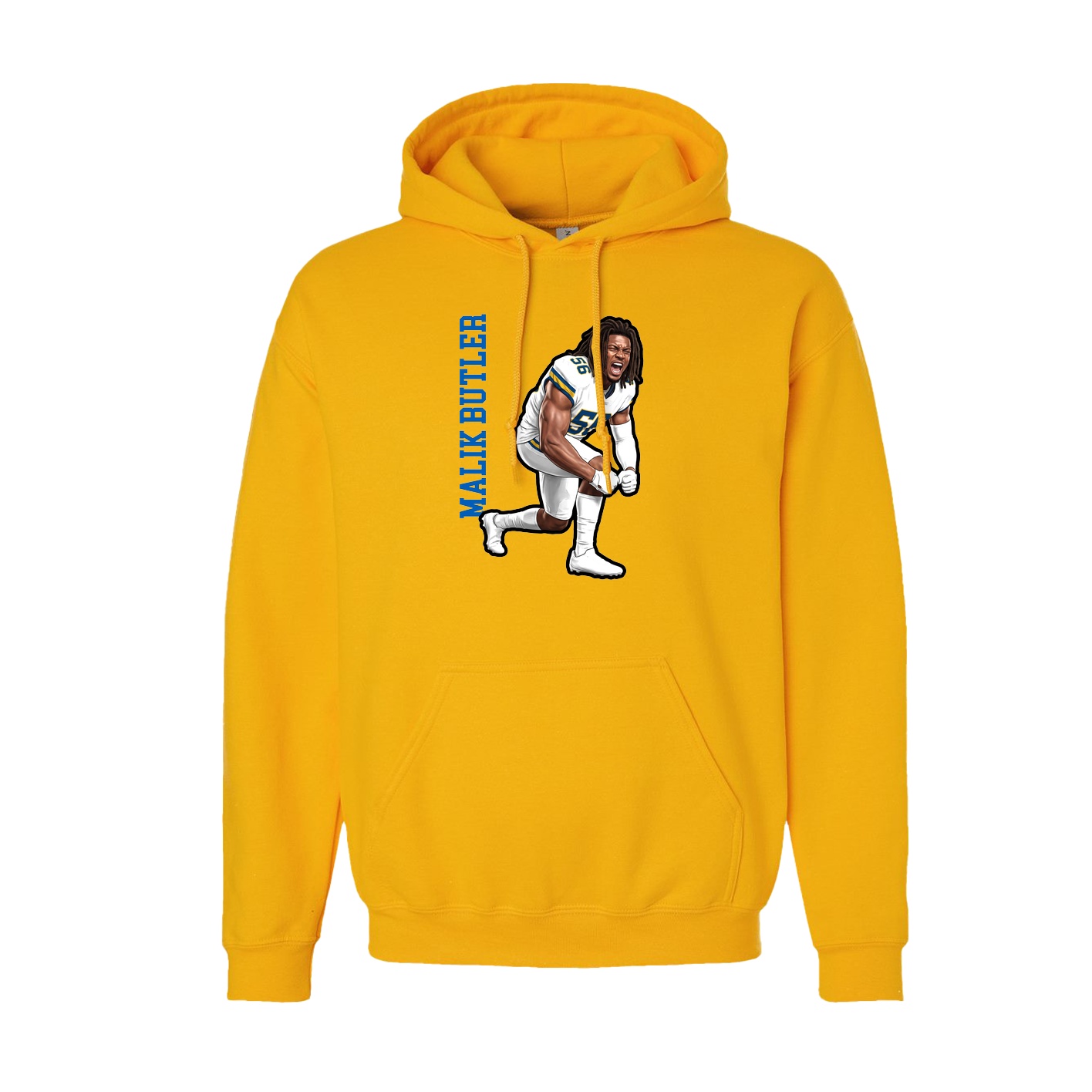 Youth Hoodie — Name Vertical in Gold