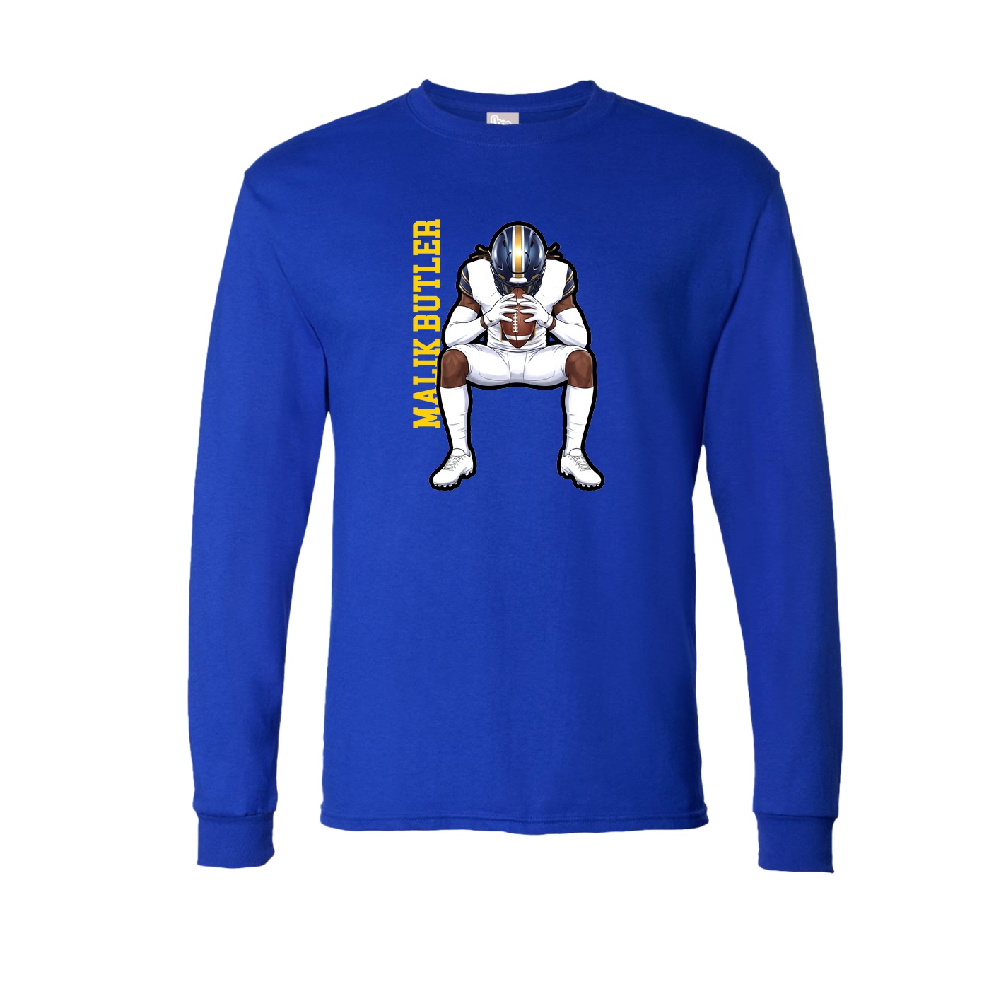 Long Sleeve Tee — Name Vertical in Royal