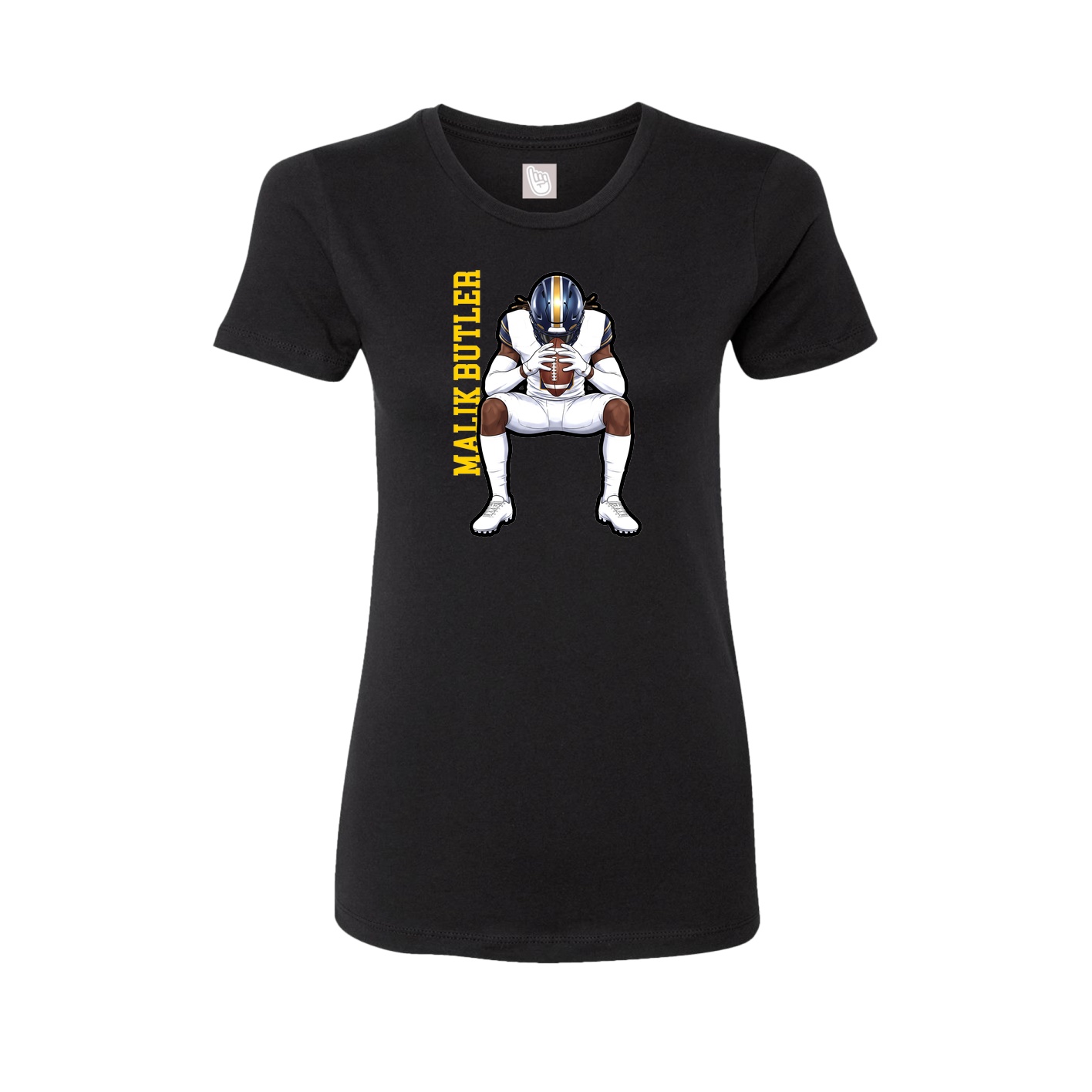 Fitted Women's Tee — Name Vertical in Black