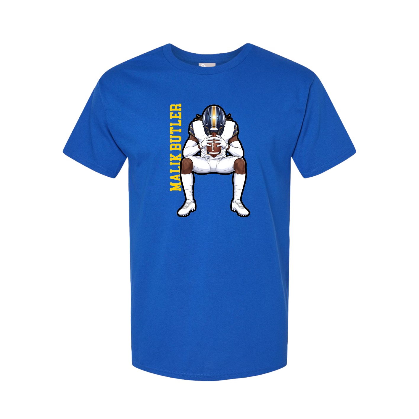 Youth Tee — Name Vertical in Royal
