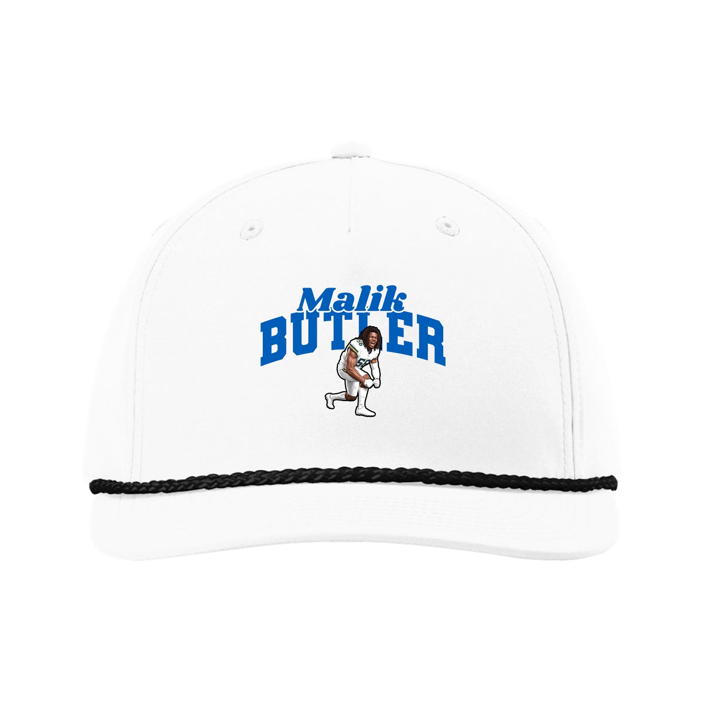 Five-Panel Classic Rope Cap — Signature Arch in White
