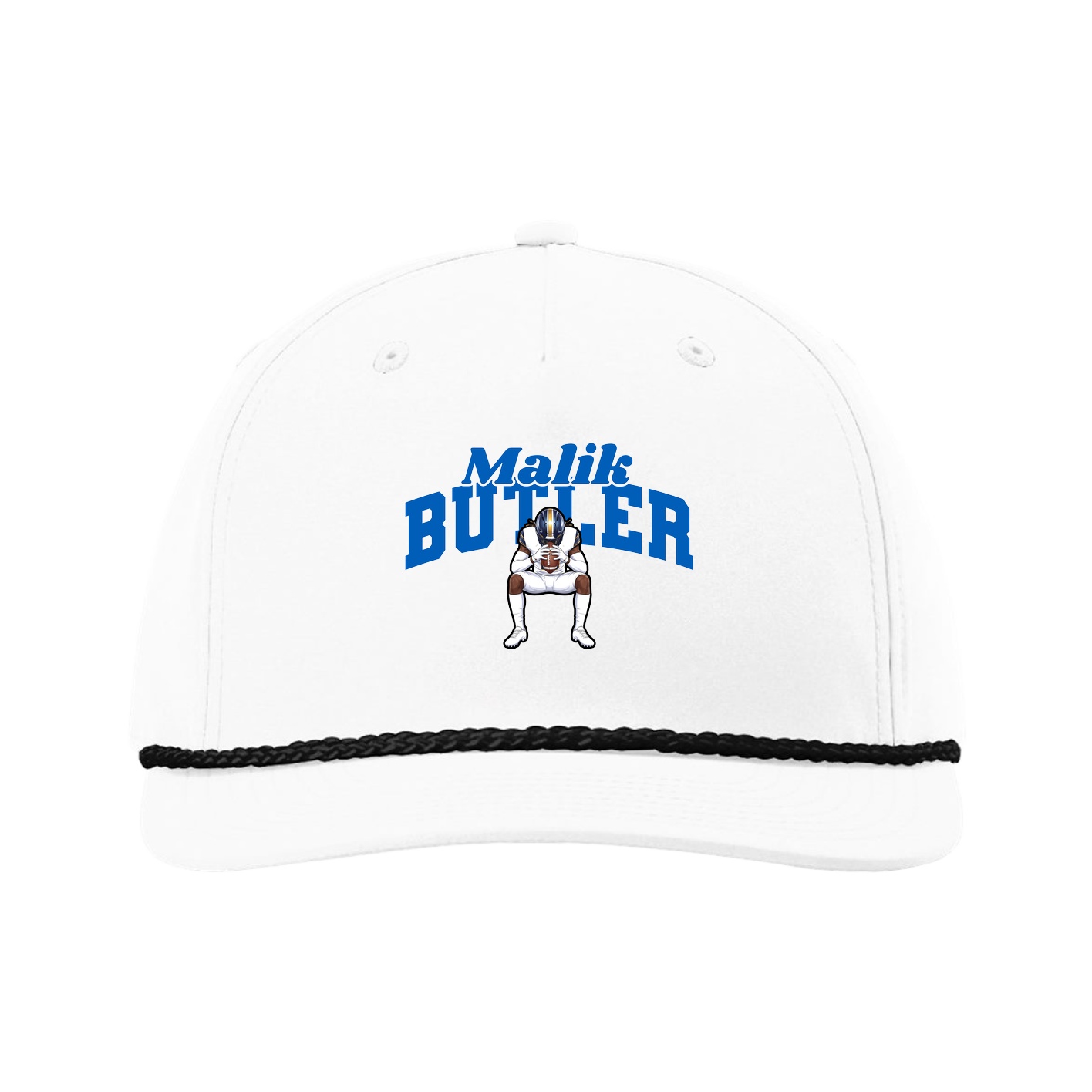 Five-Panel Classic Rope Cap — Signature Arch in White
