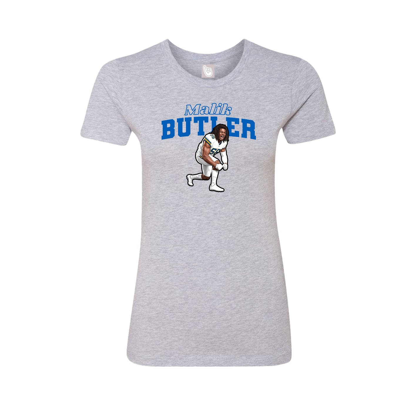 Fitted Women's Tee — Name Arch in Grey