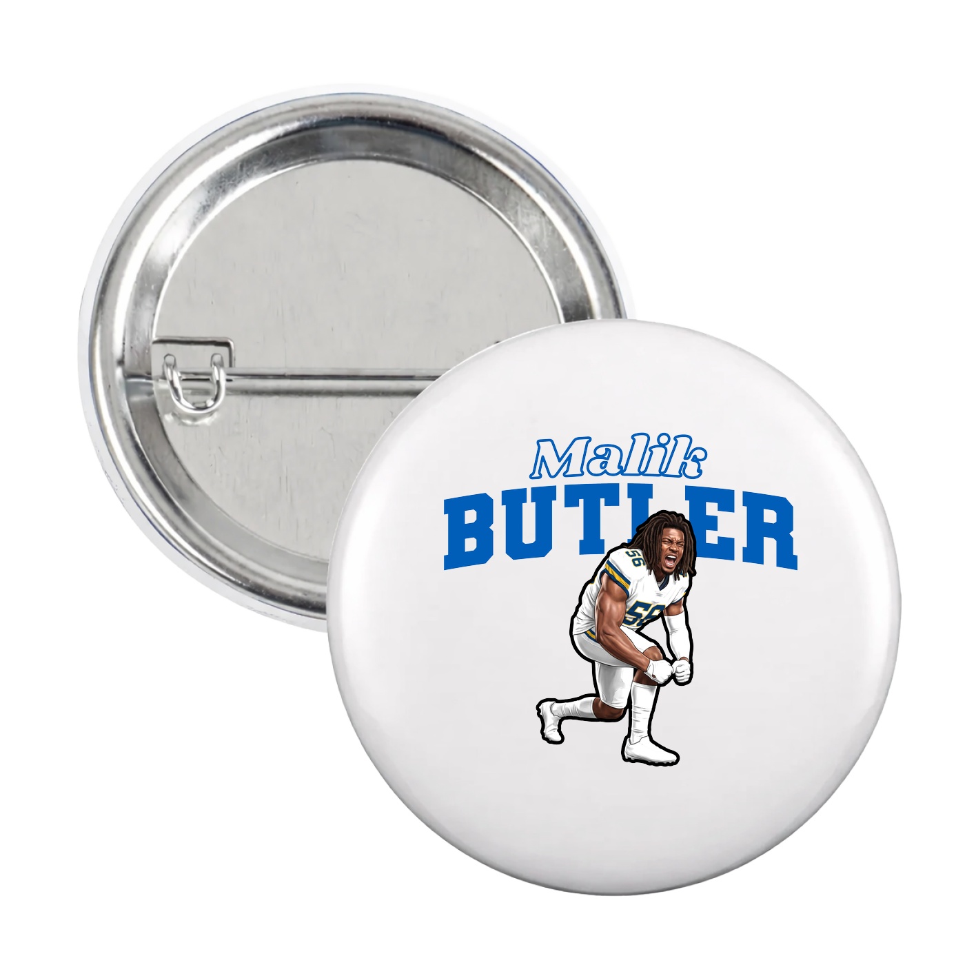 Game Day Button — Name Arch in White