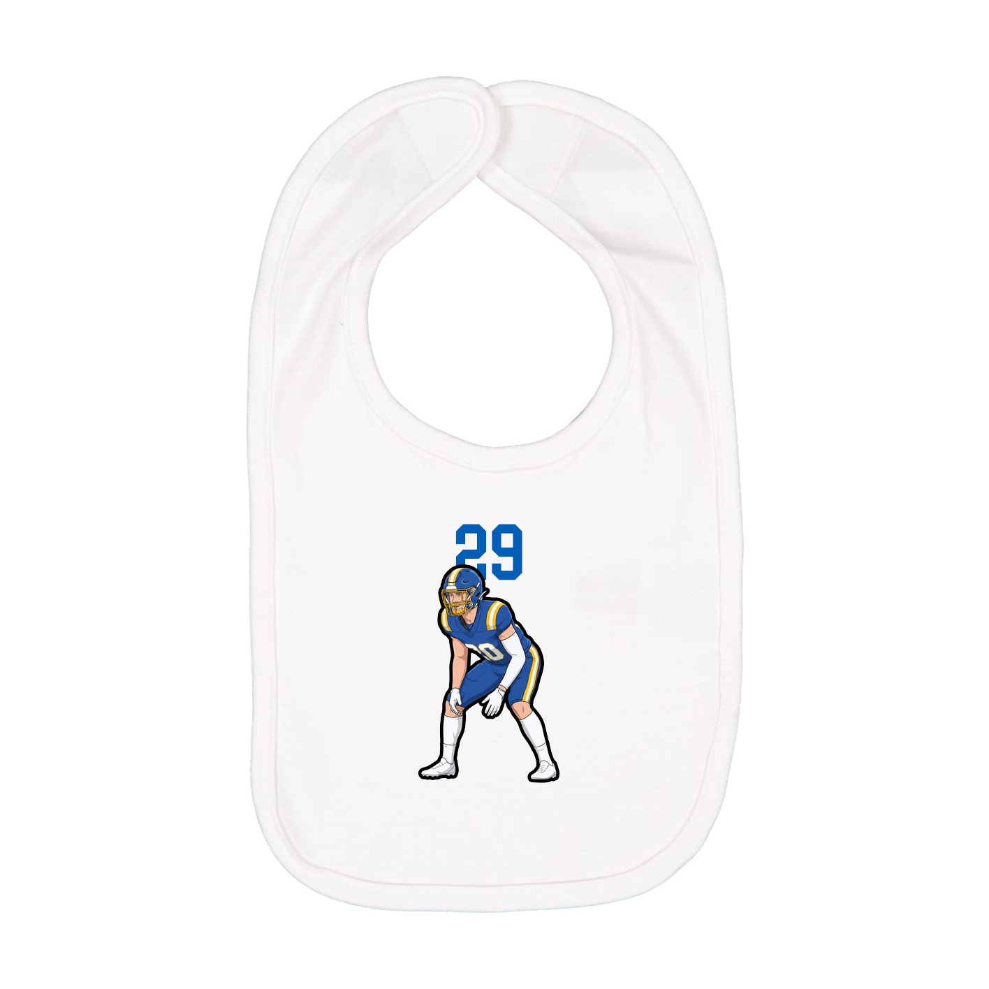 Infant Bib — Number Top in White