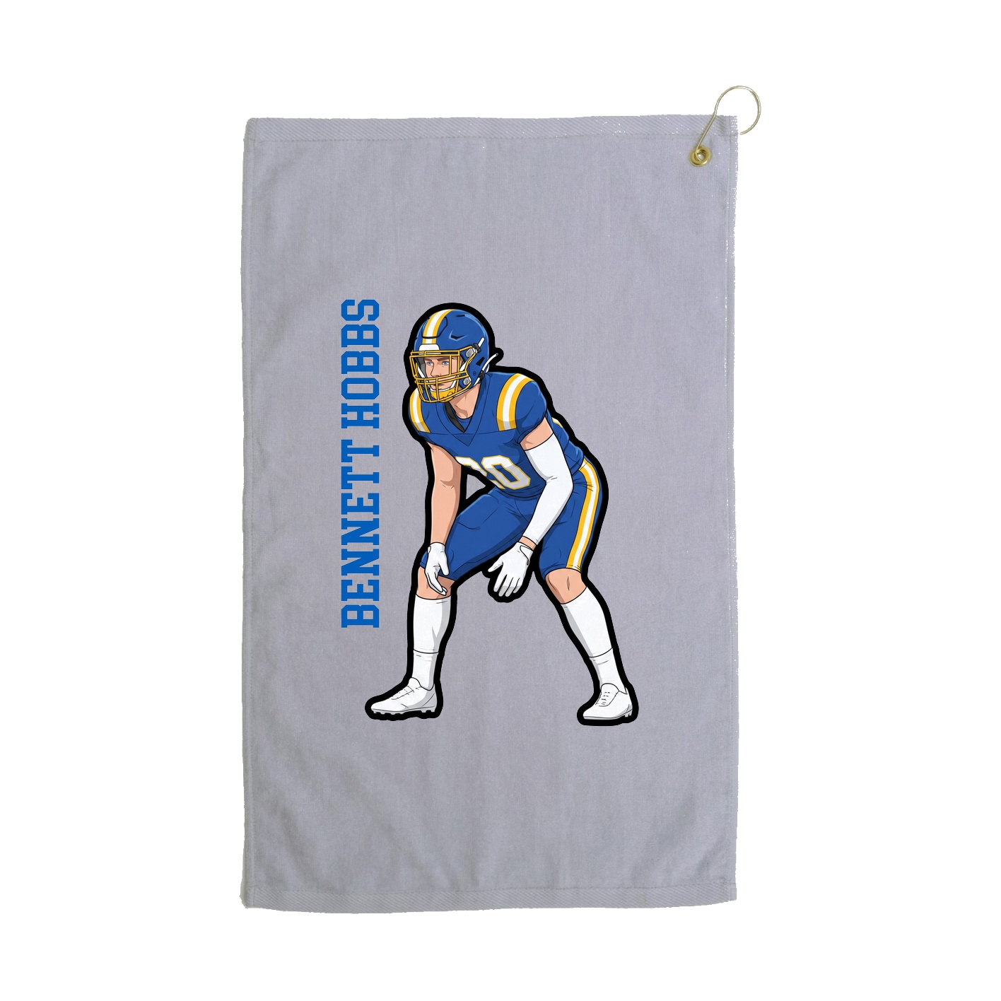 Golf Towel — Name Vertical in Grey