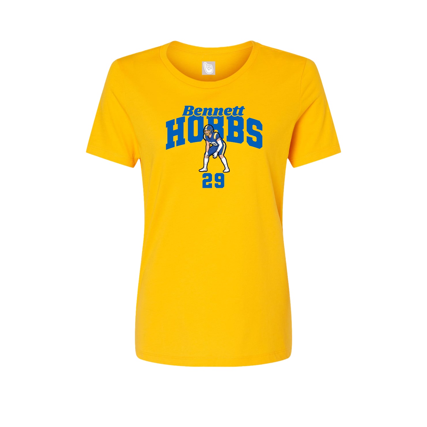 Fitted Women's Tee — Signature Arch in Gold