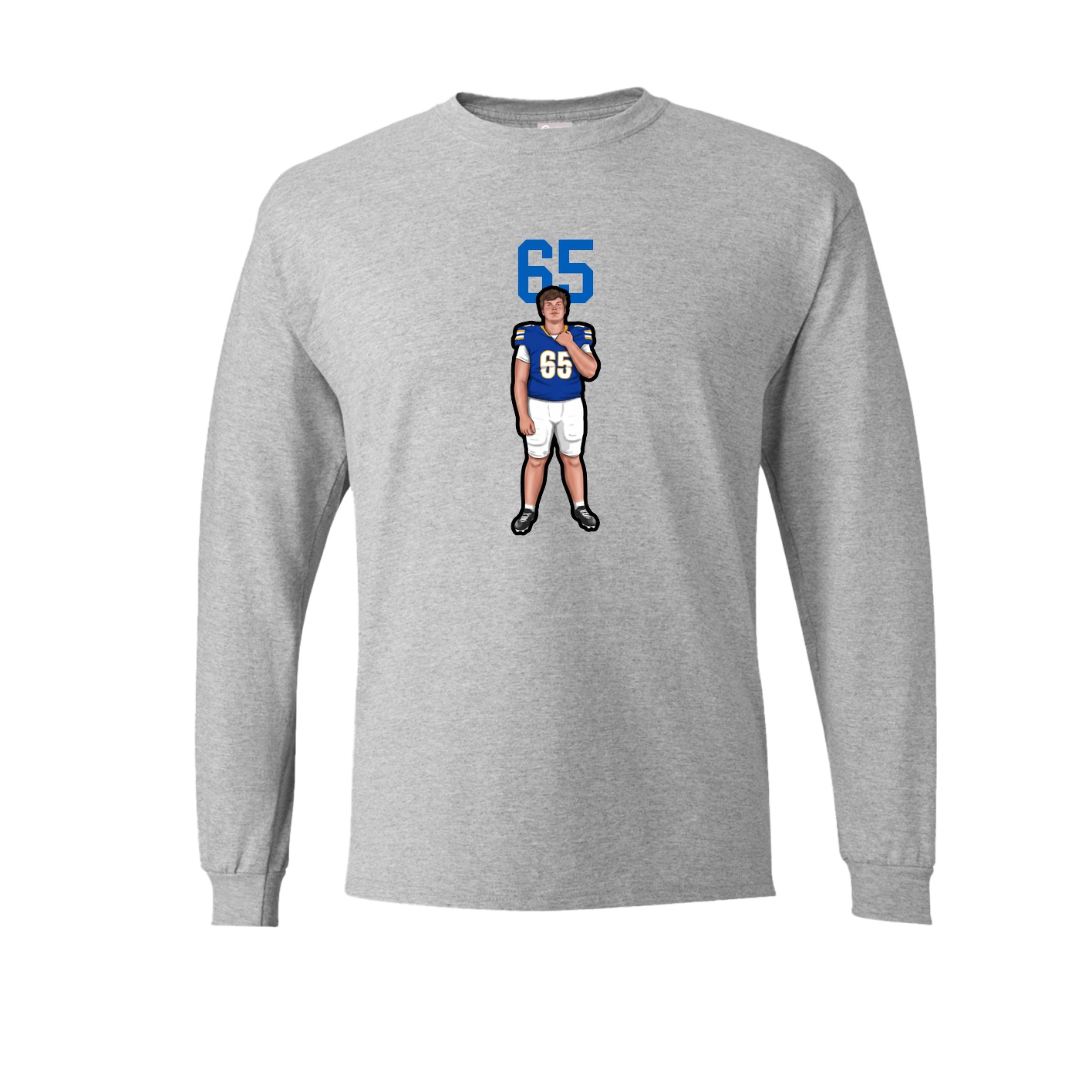 Long Sleeve Tee — Number Top in Grey