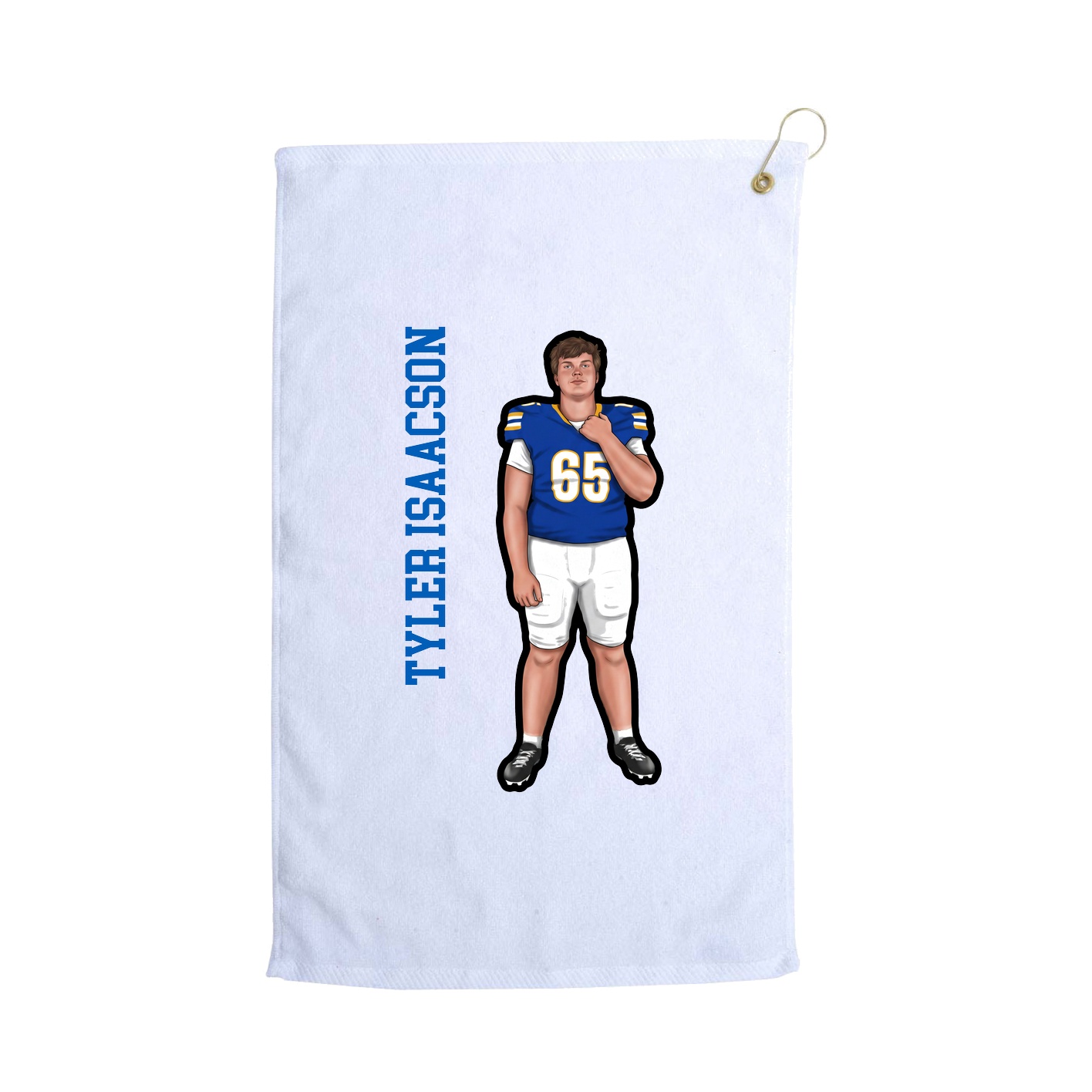 Golf Towel — Name Vertical in White