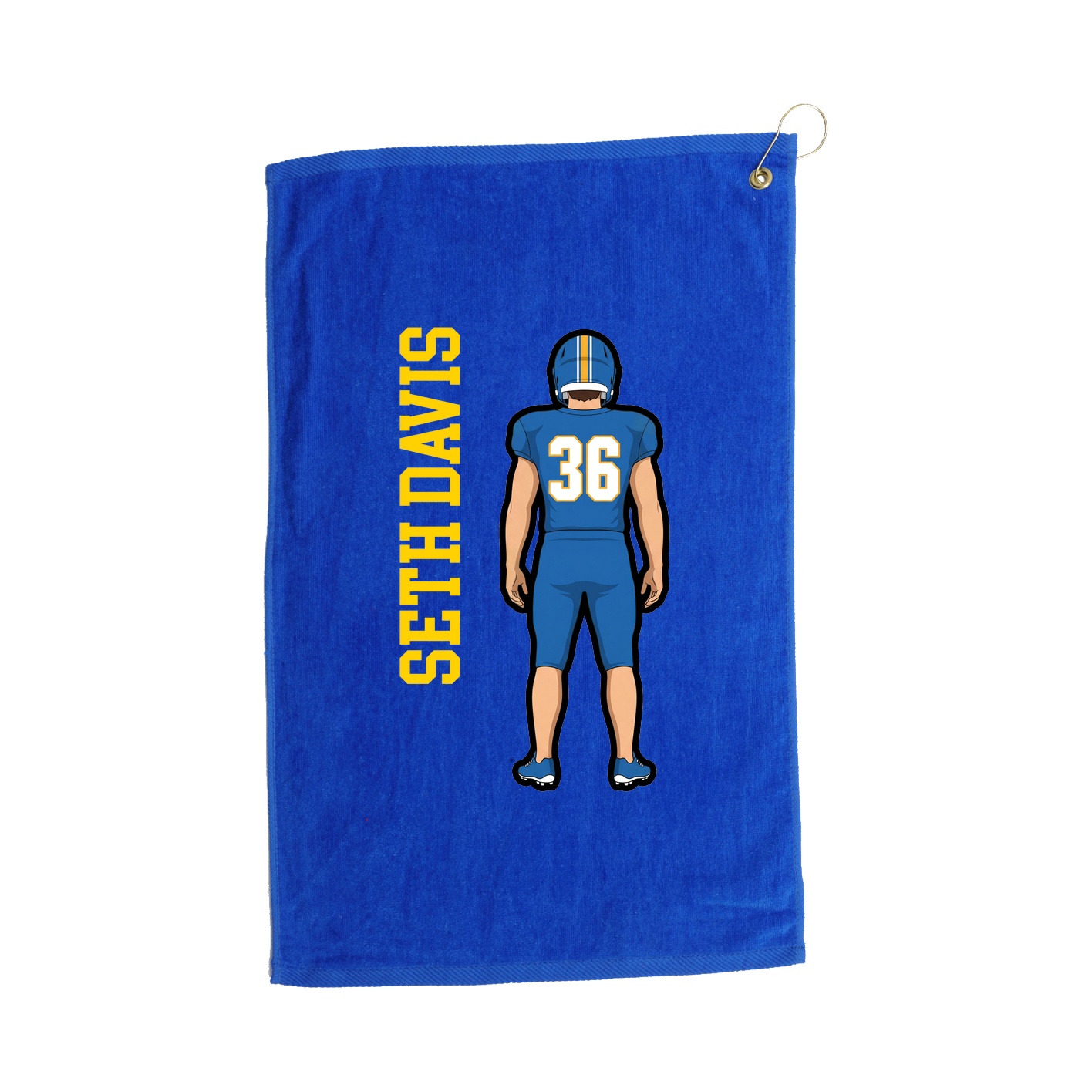 Golf Towel — Name Vertical in Royal