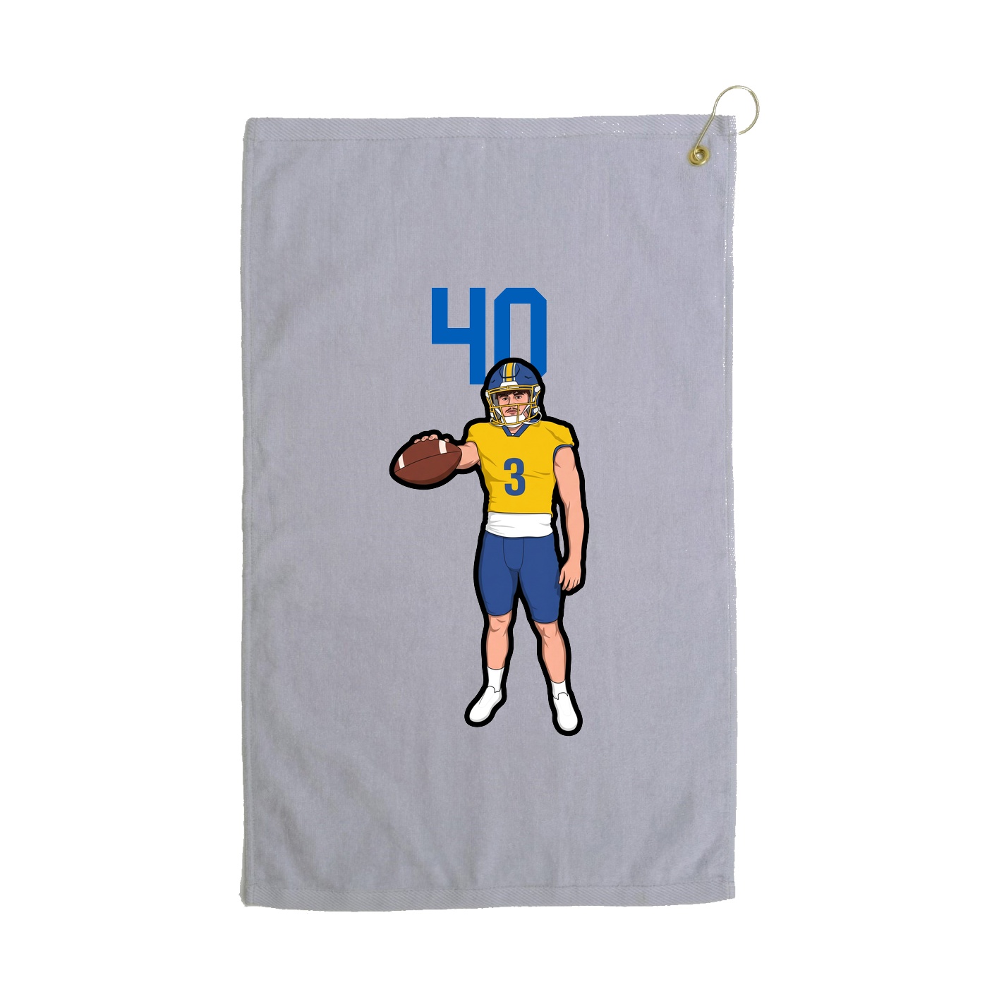 Golf Towel — Number Top in Grey