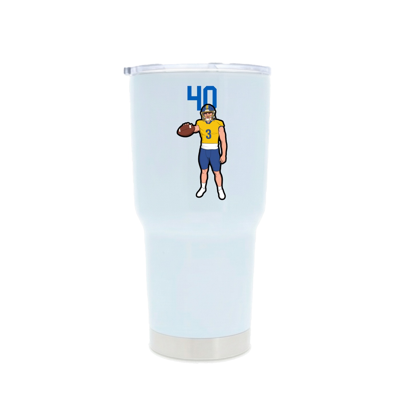 30oz Stainless Steel Tumbler — Number Top in White