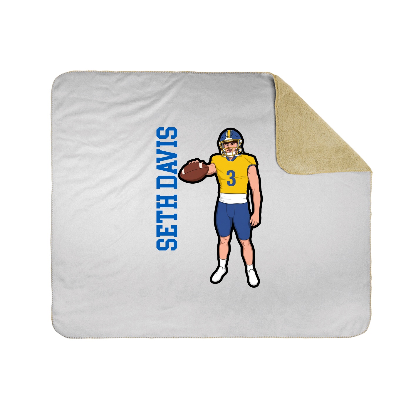 Throw Blanket — Name Vertical in White
