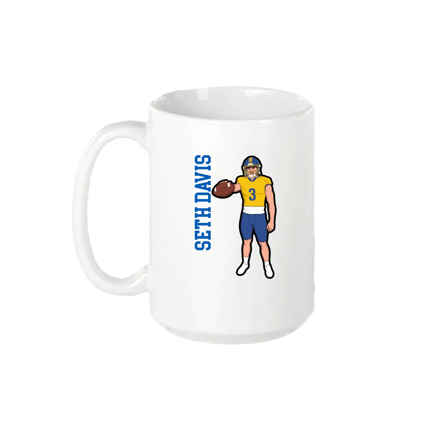15oz Coffee Mug — Name Vertical in White