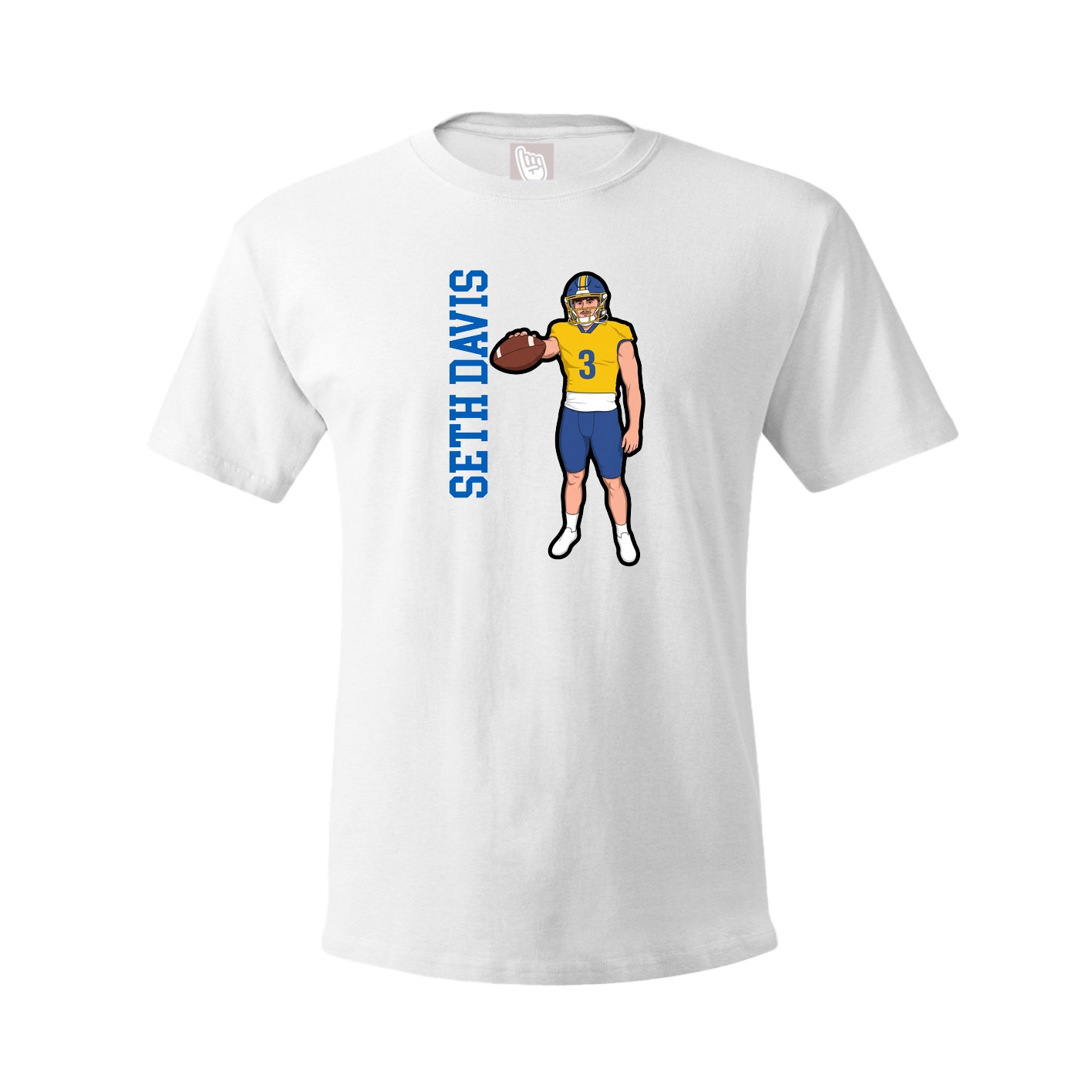 Tee — Name Vertical in White