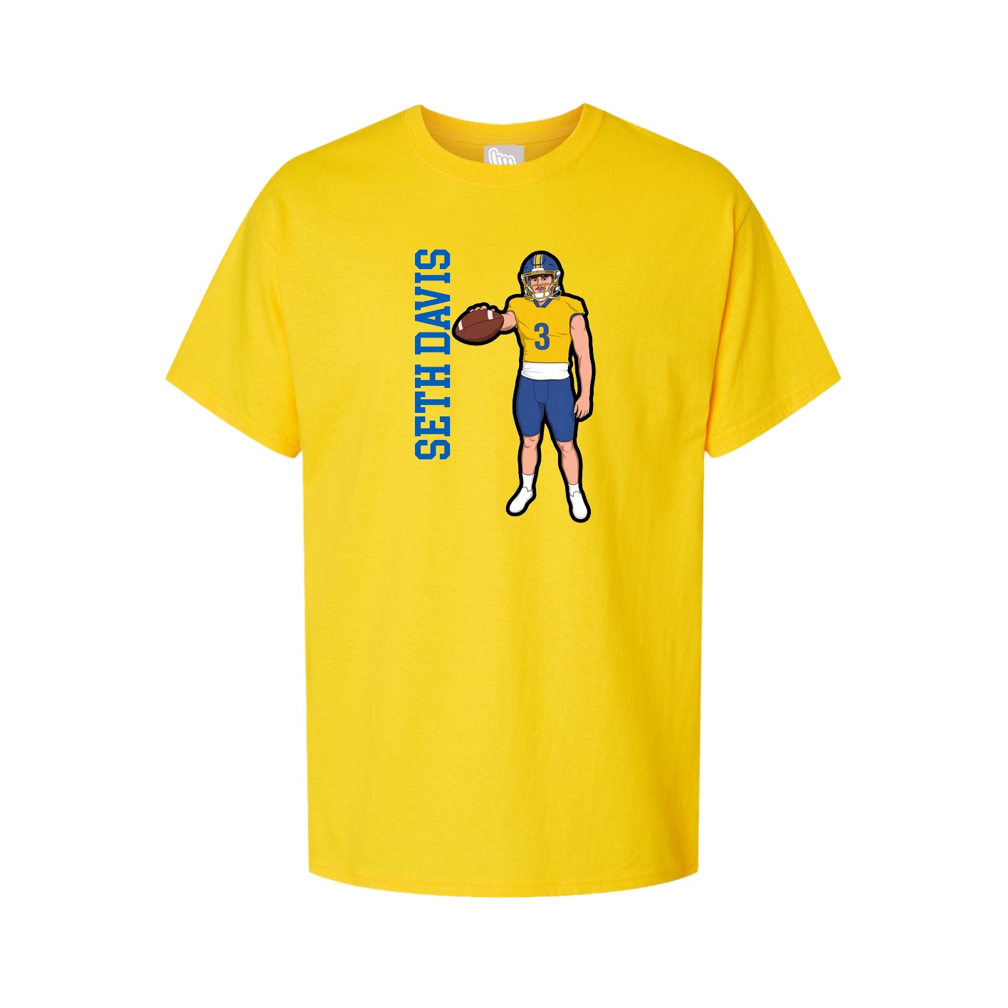 Youth Tee — Name Vertical in Gold