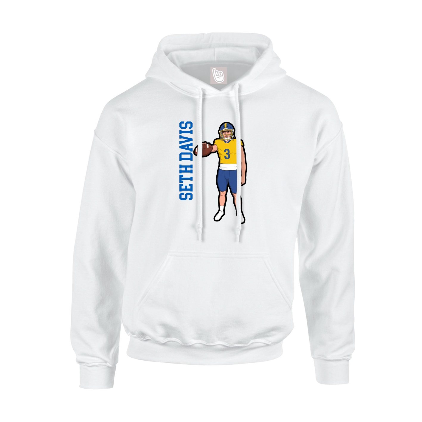 Hoodie — Name Vertical in White