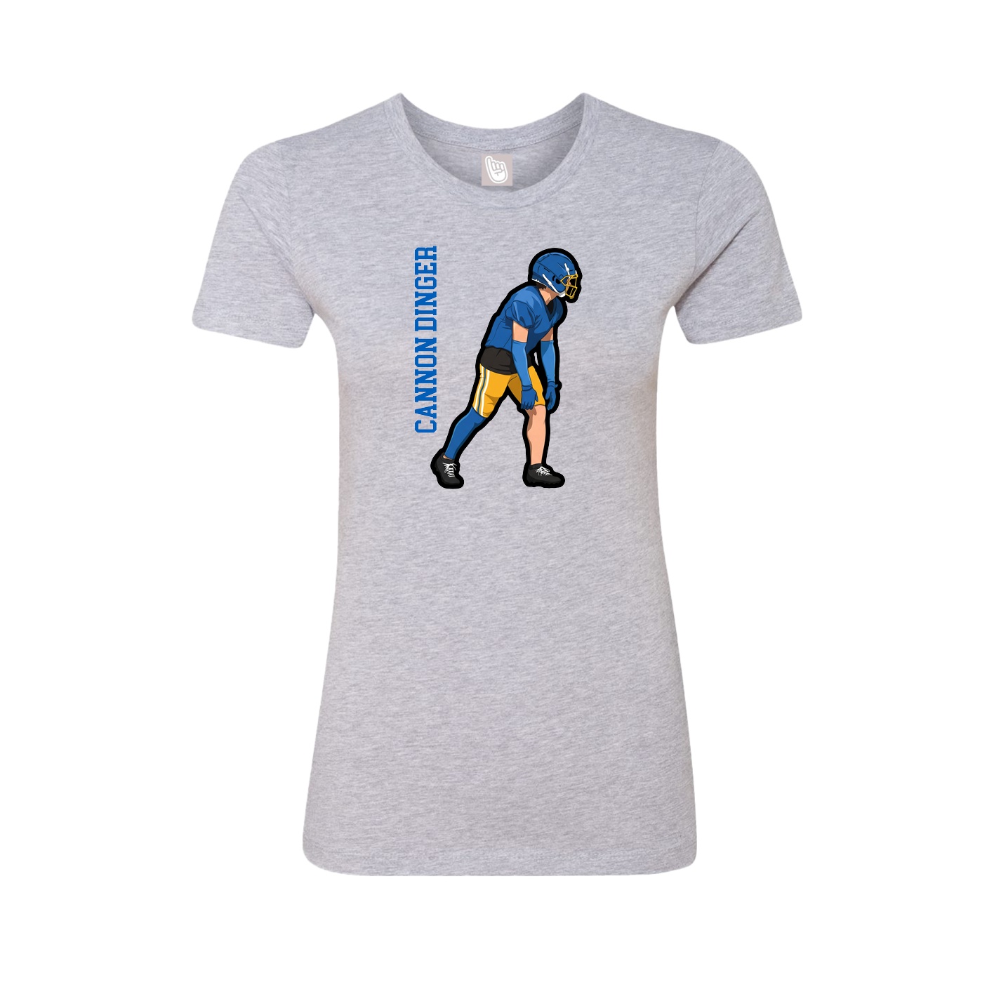 Womens Tee — Name Vertical in Grey