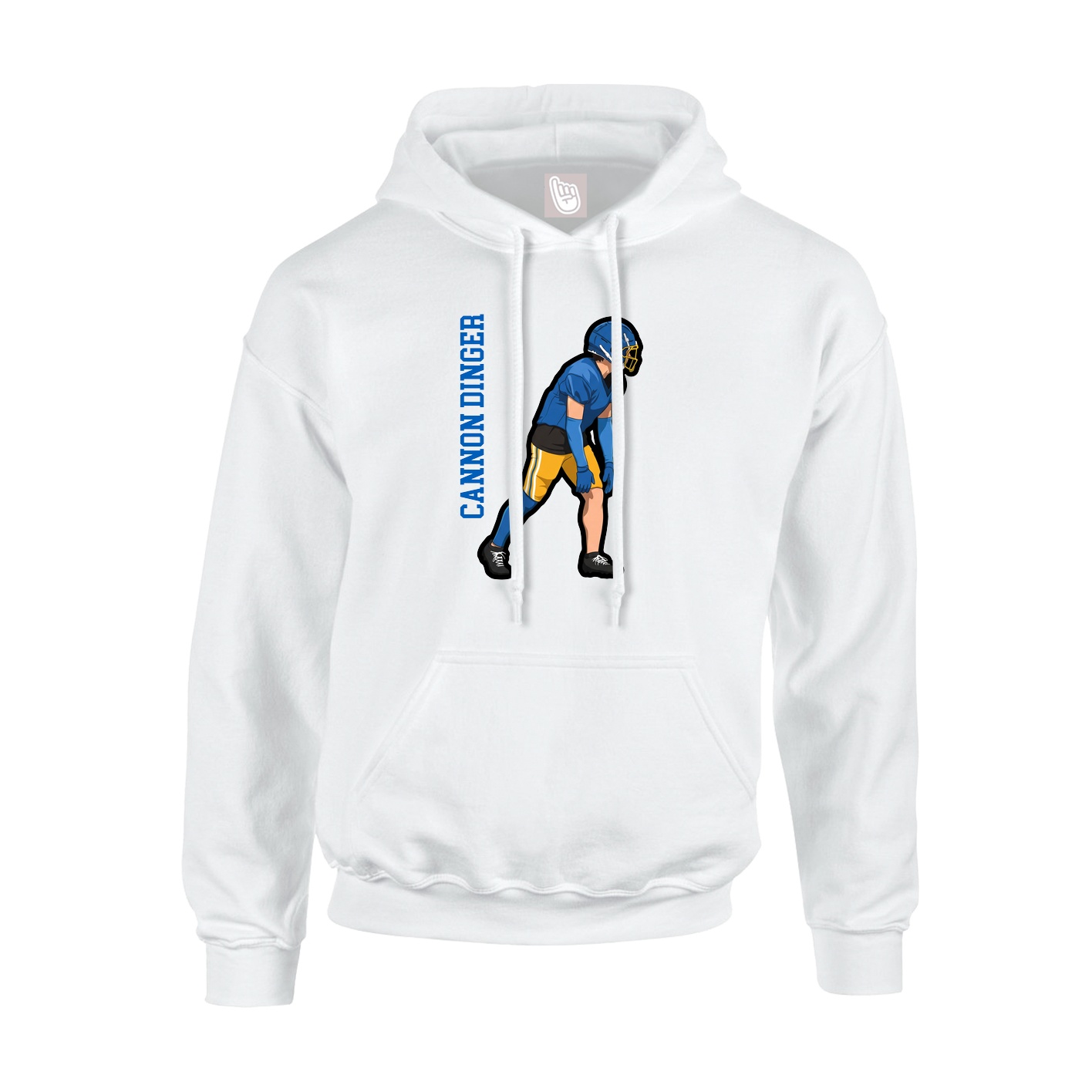 Youth Hoodie — Name Vertical in White