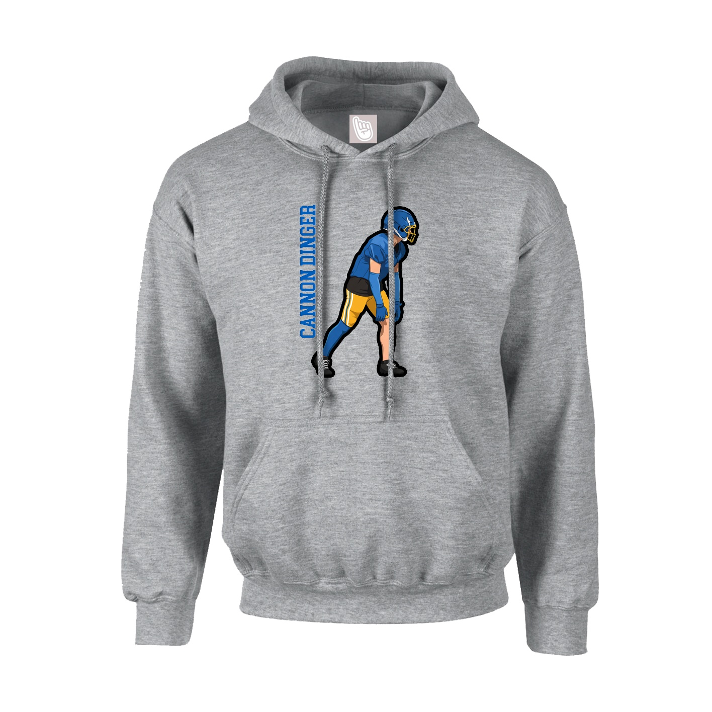 Youth Hoodie — Name Vertical in Grey