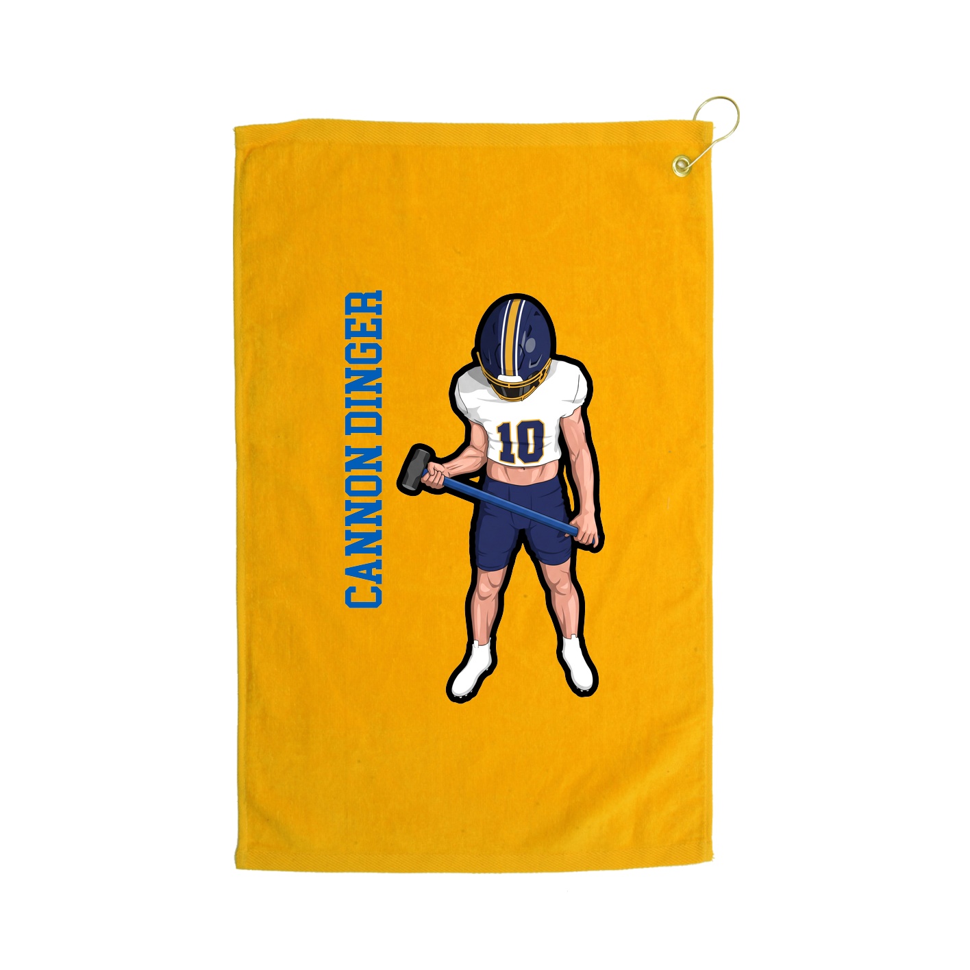Golf Towel — Name Vertical in Gold