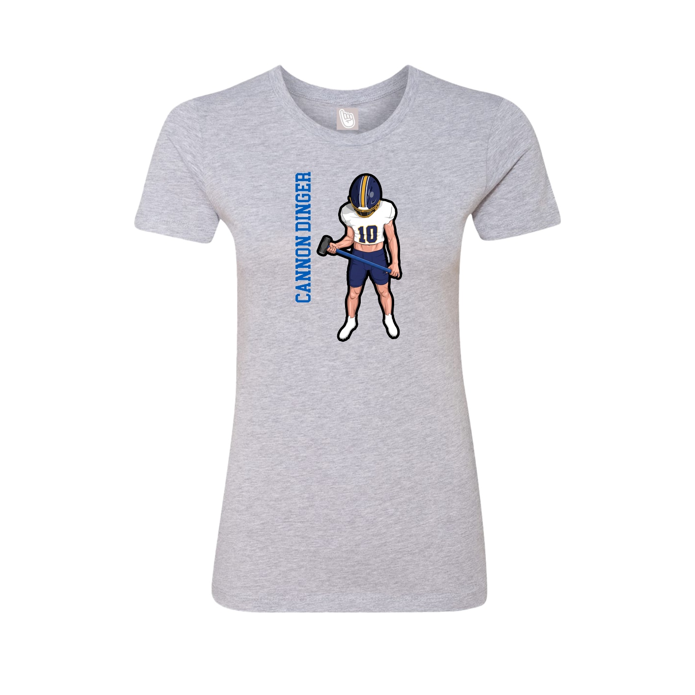 Womens Tee — Name Vertical in Grey
