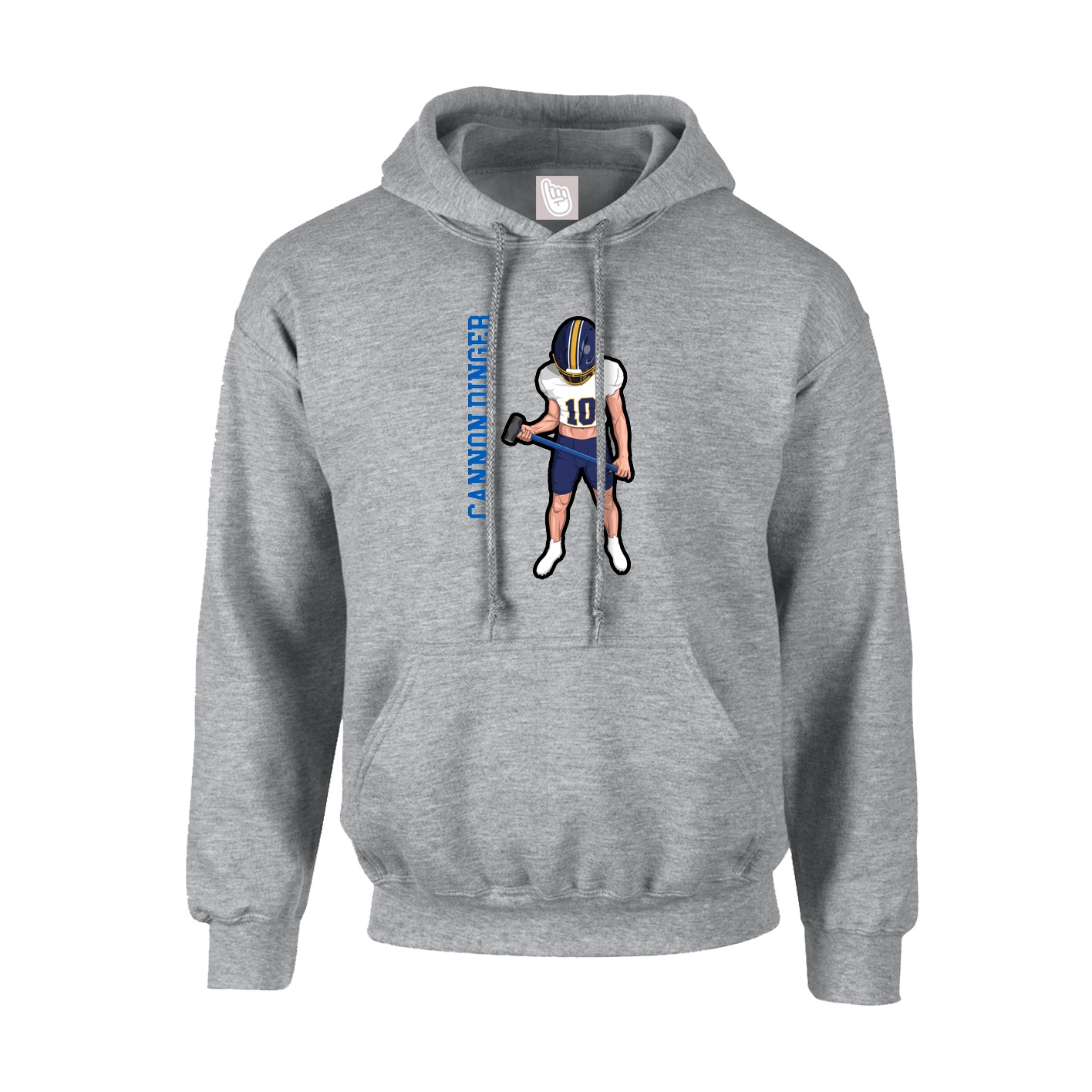 Youth Hoodie — Name Vertical in Grey
